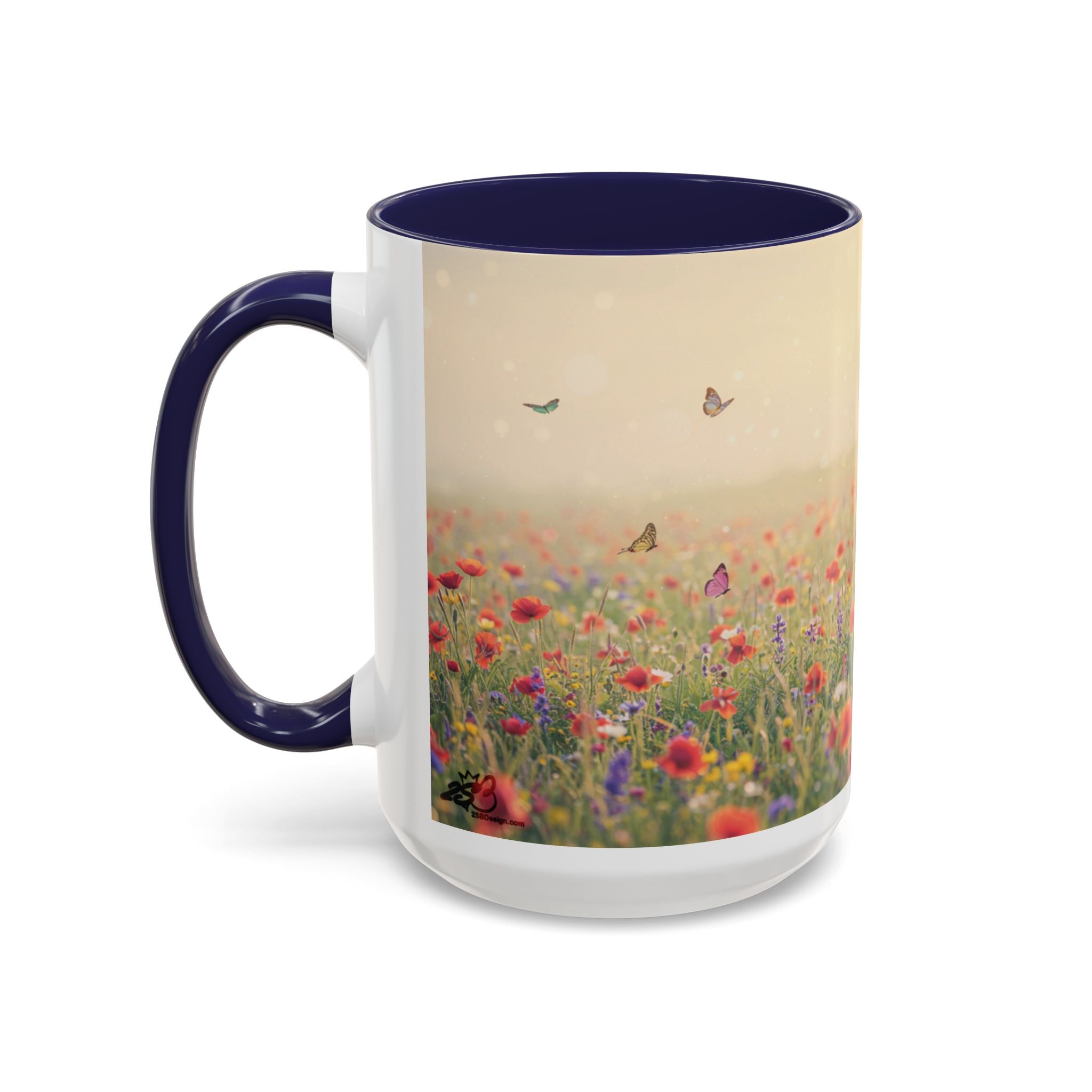 Mug - Cat Lovers Accent Coffee Mug with Floral Design