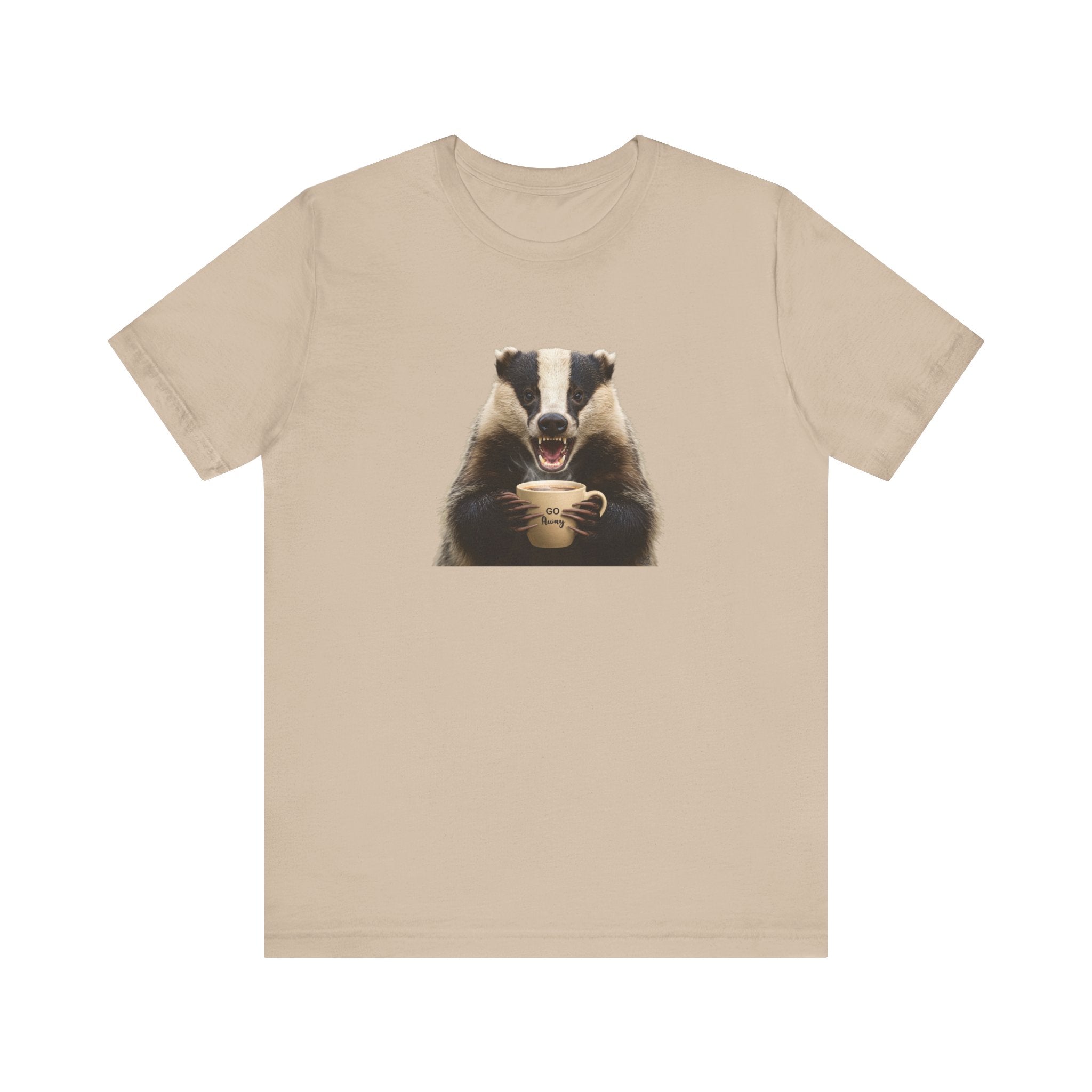 Angry Badger “Go Away” T-Shirt – For When You’re Out of Coffee and Patience- Gift for coworkers and friends
