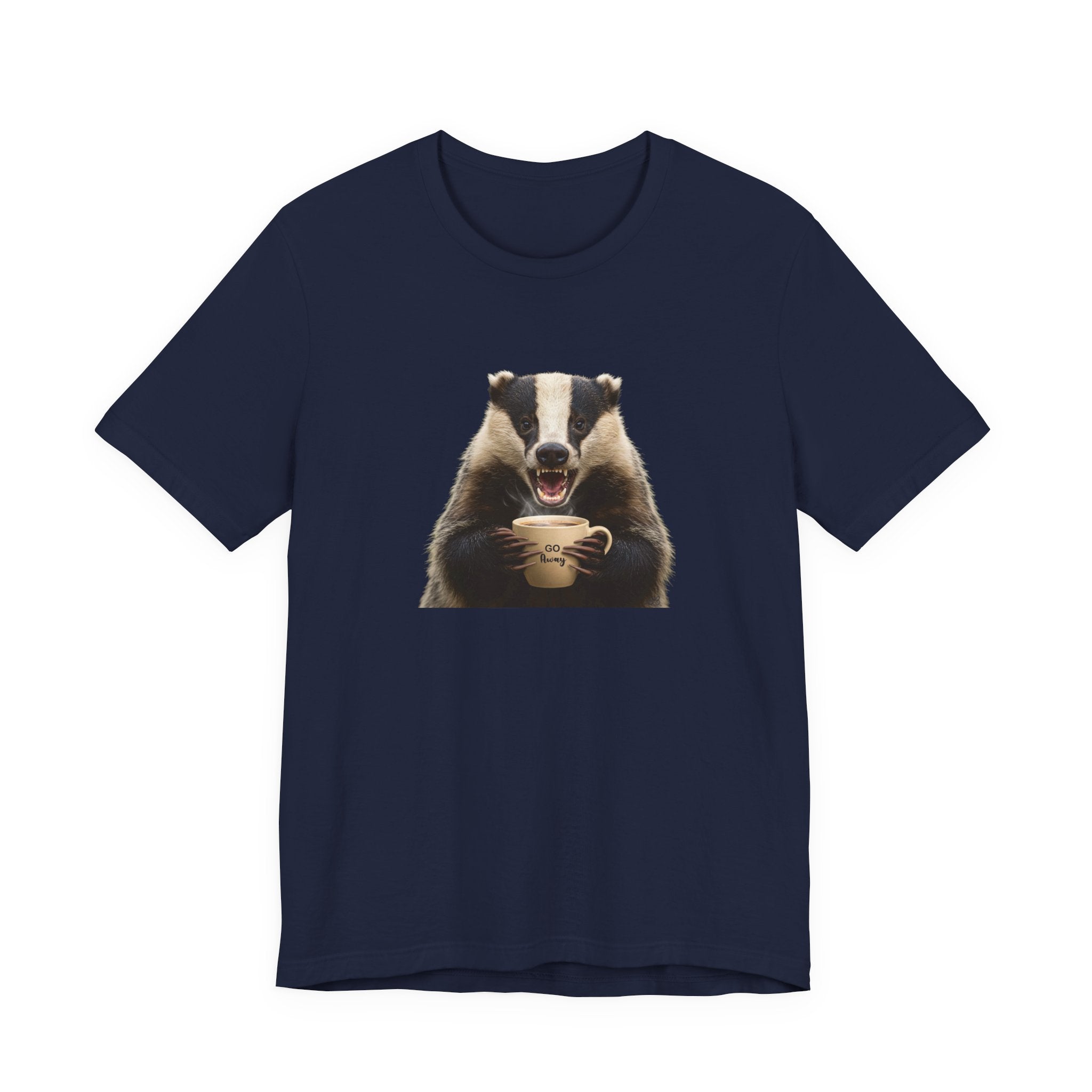 Angry Badger “Go Away” T-Shirt – For When You’re Out of Coffee and Patience- Gift for coworkers and friends