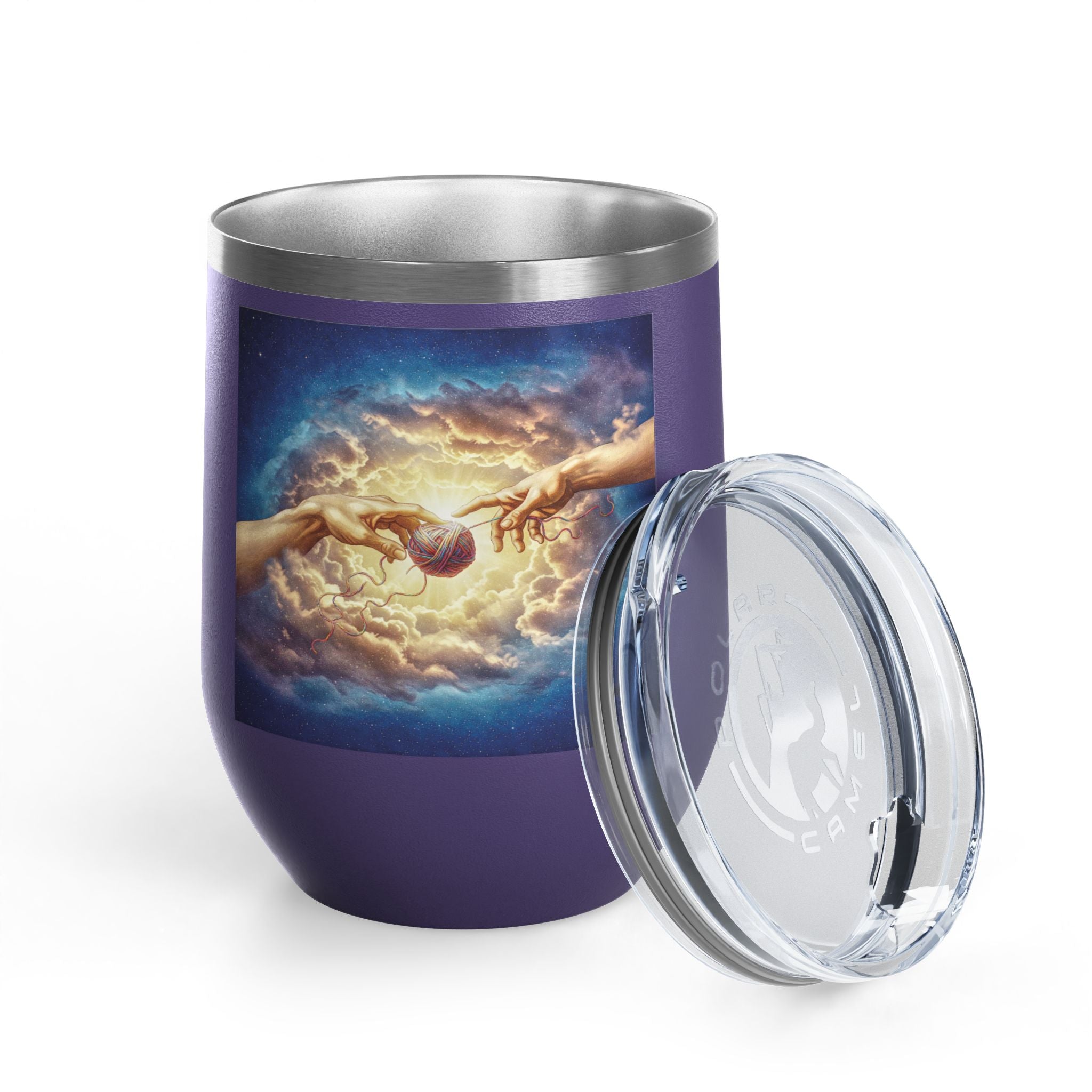 Wine Tumbler, 12oz - Divine Sips for Stitching Saints