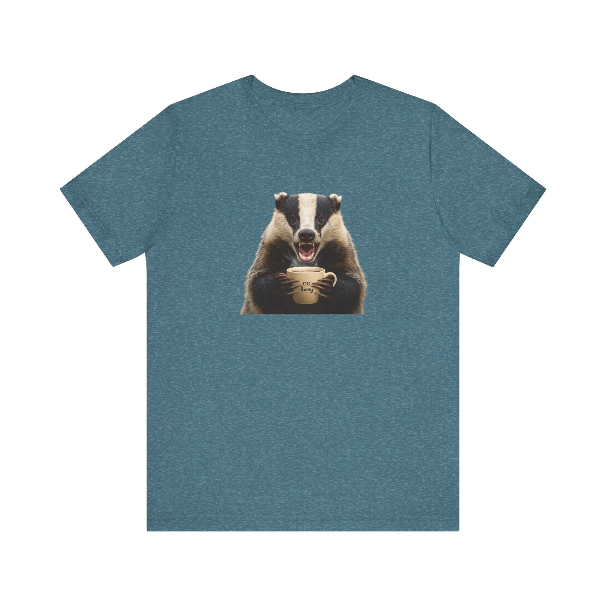 Angry Badger “Go Away” T-Shirt – For When You’re Out of Coffee and Patience- Gift for coworkers and friends