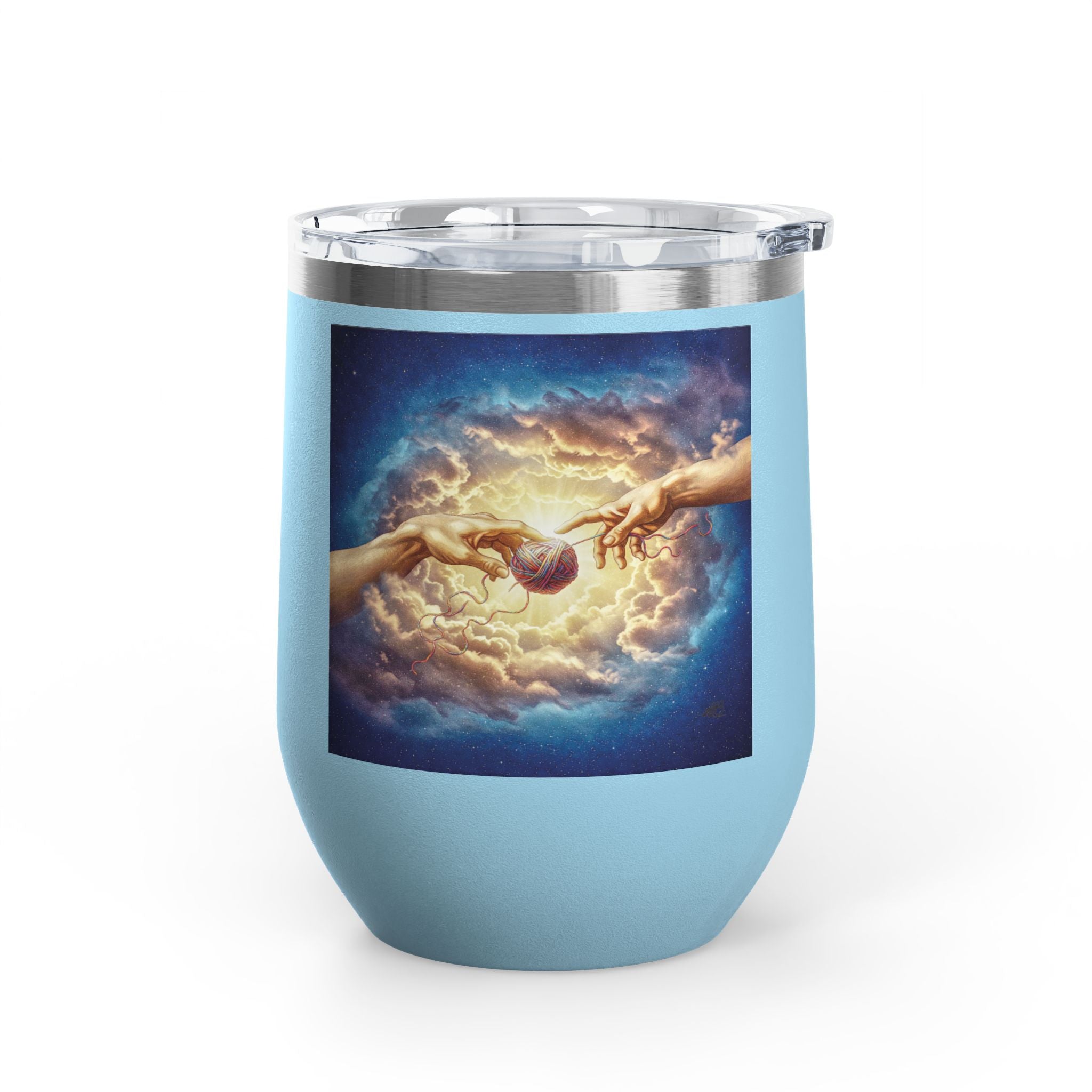 Wine Tumbler, 12oz - Divine Sips for Stitching Saints