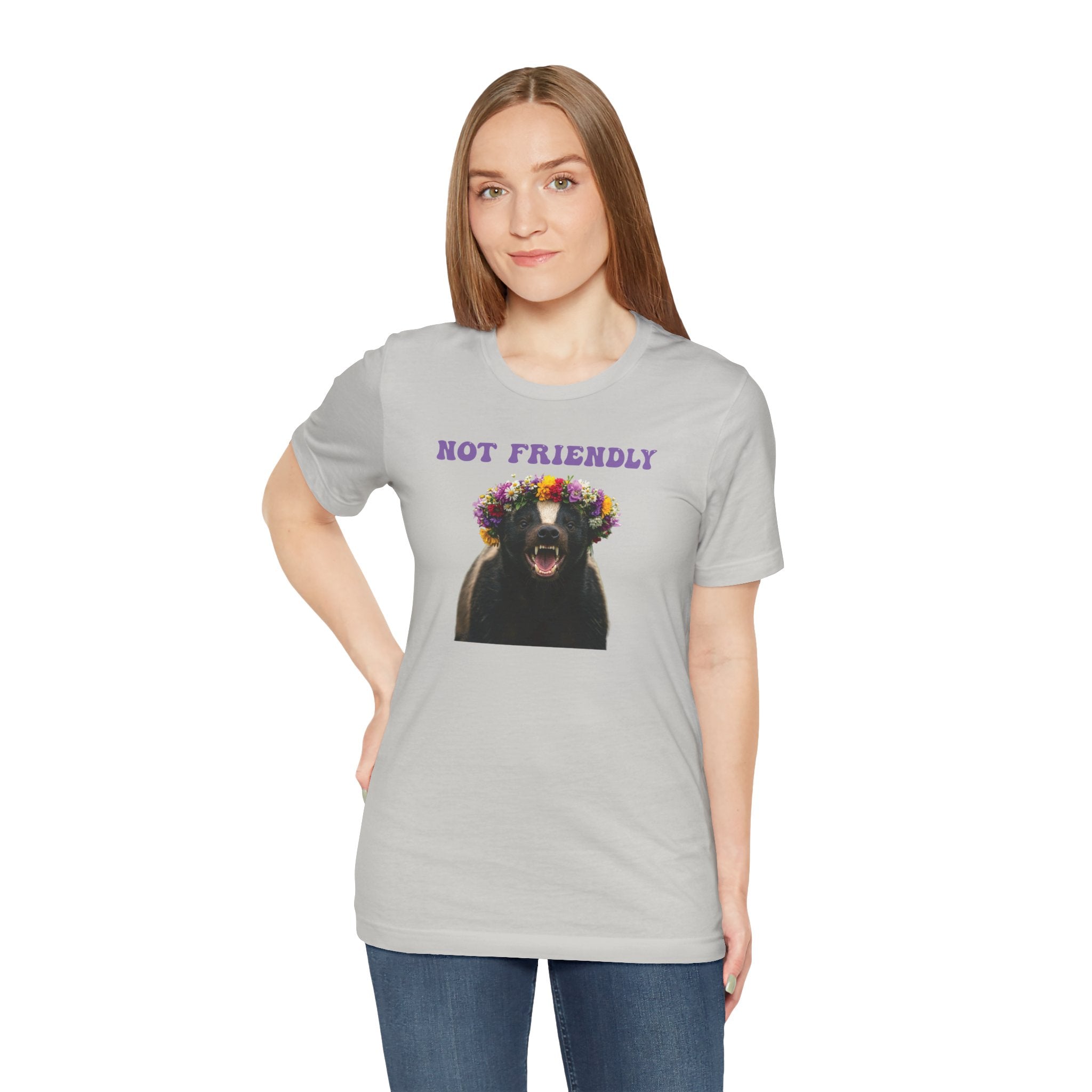 Not Friendly! The “Floral but Feral” Tee – The Walking, Talking Warning Label Funny gift for friends, coworkers, loved ones or your own introverted self.