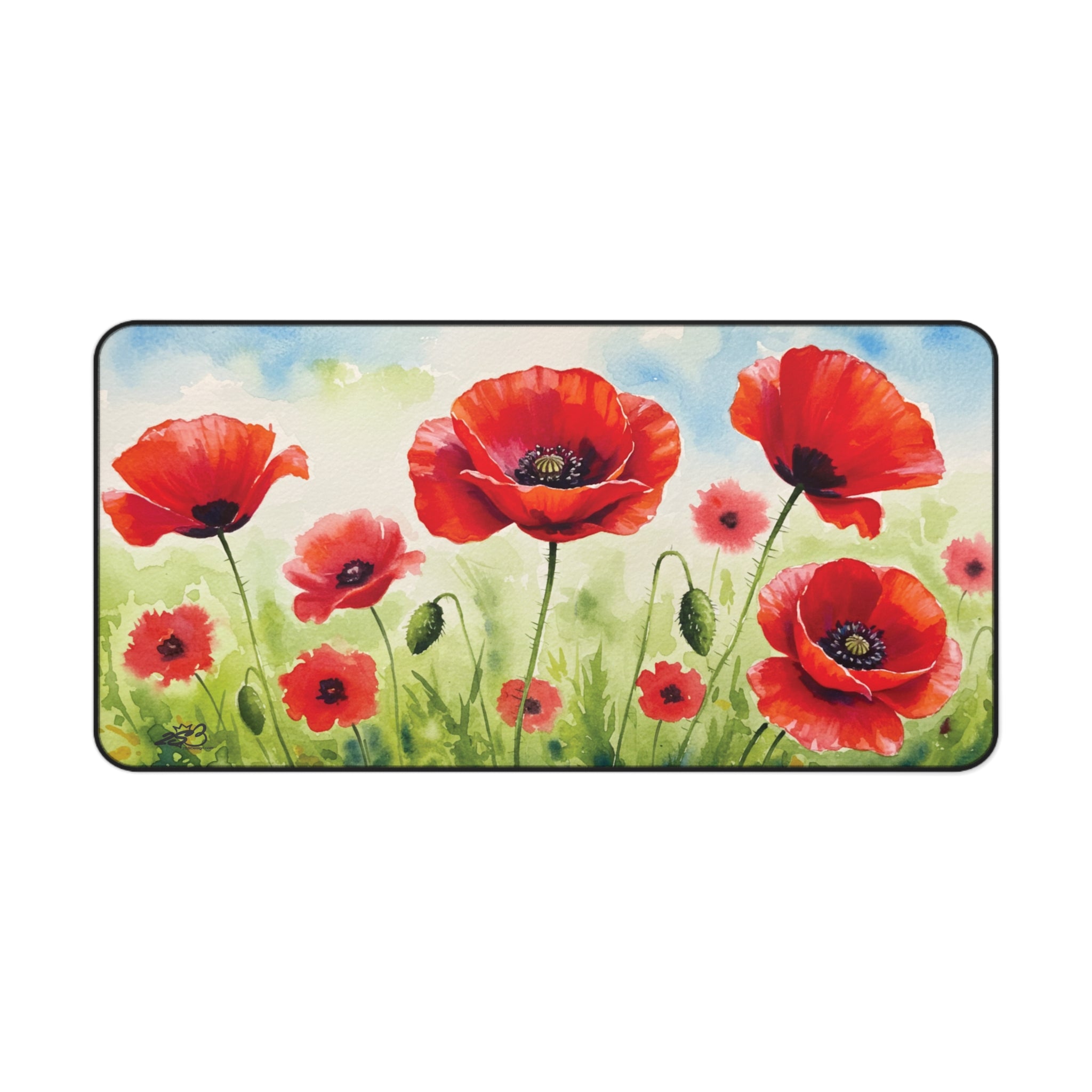 Field of Fucks—Sorry, Poppies: Vibrant Floral Desk Mat Gift for Friends, Coworkers and Loved Ones.