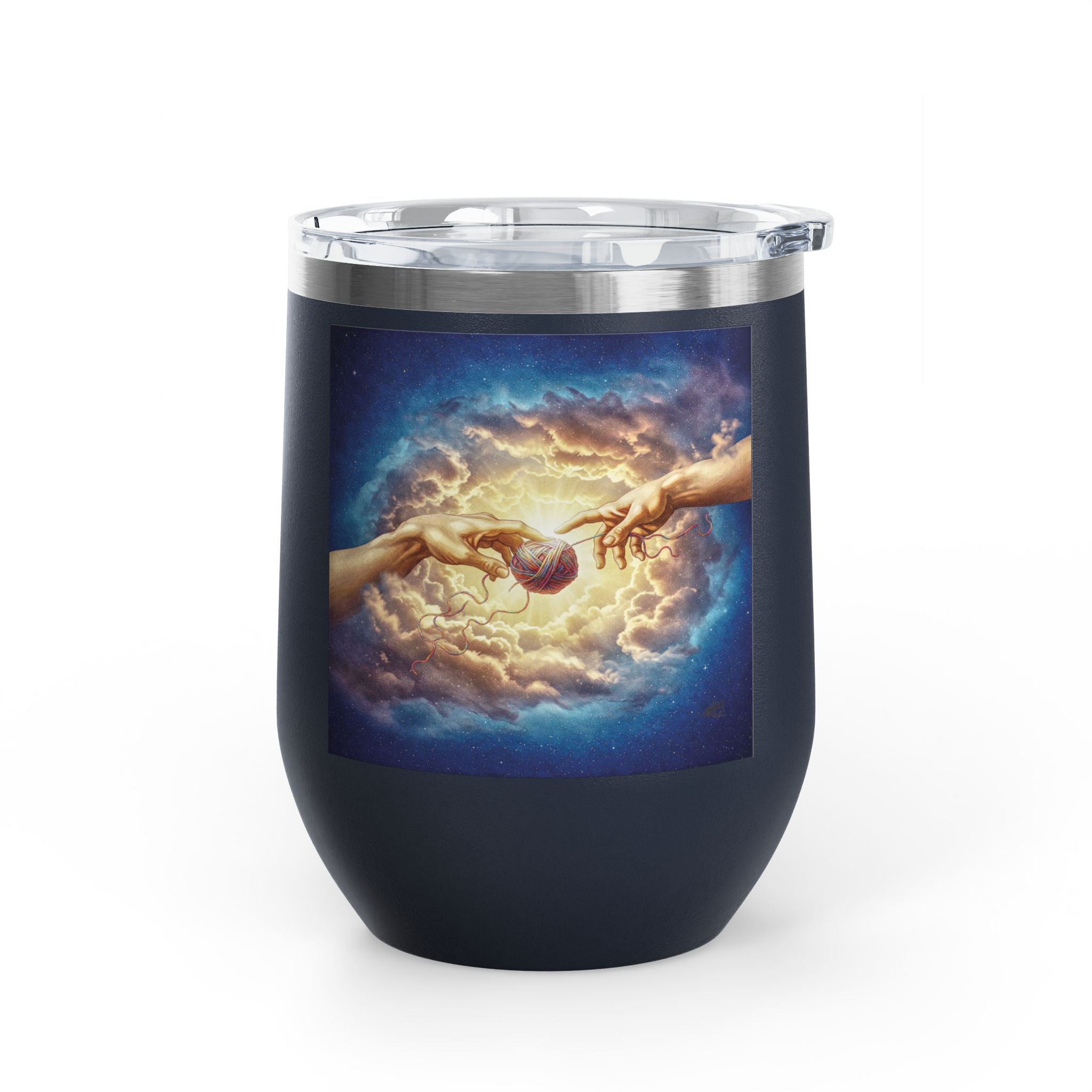 Wine Tumbler, 12oz - Divine Sips for Stitching Saints