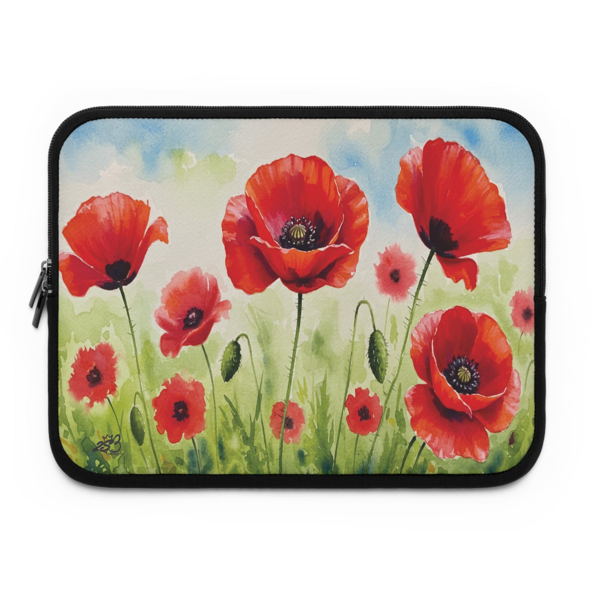 Poppies Laptop Sleeve with Poppy Design - Tech Accessory for Students and Moms