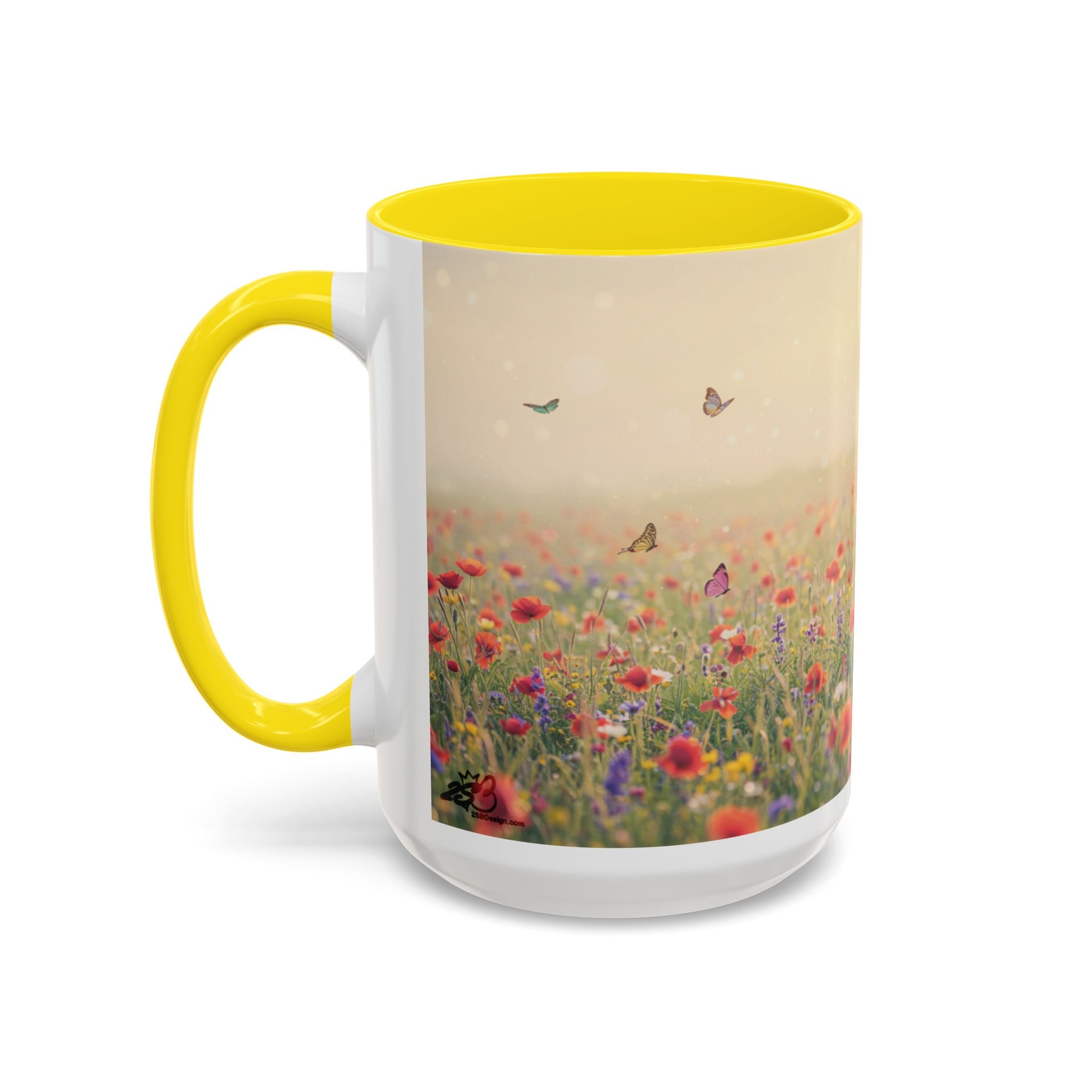 Mug - Cat Lovers Accent Coffee Mug with Floral Design