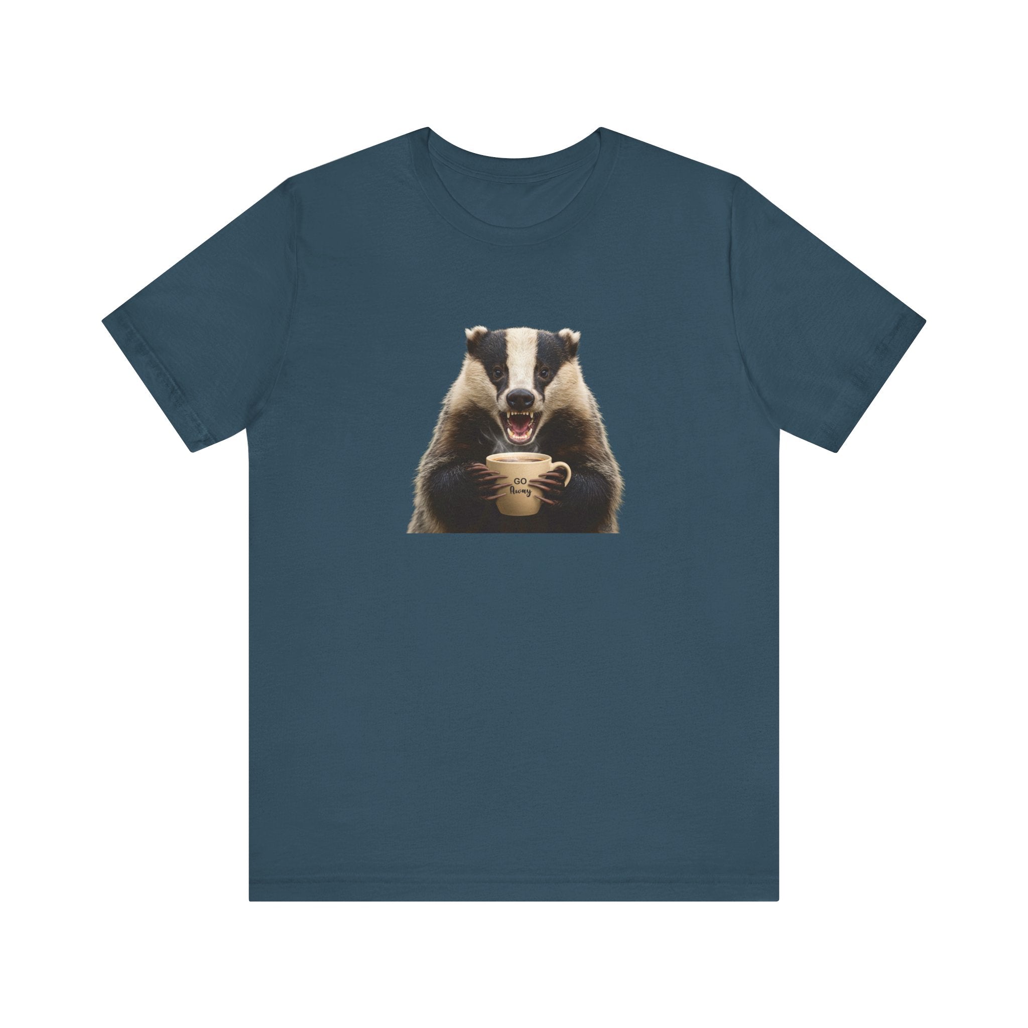 Angry Badger “Go Away” T-Shirt – For When You’re Out of Coffee and Patience- Gift for coworkers and friends