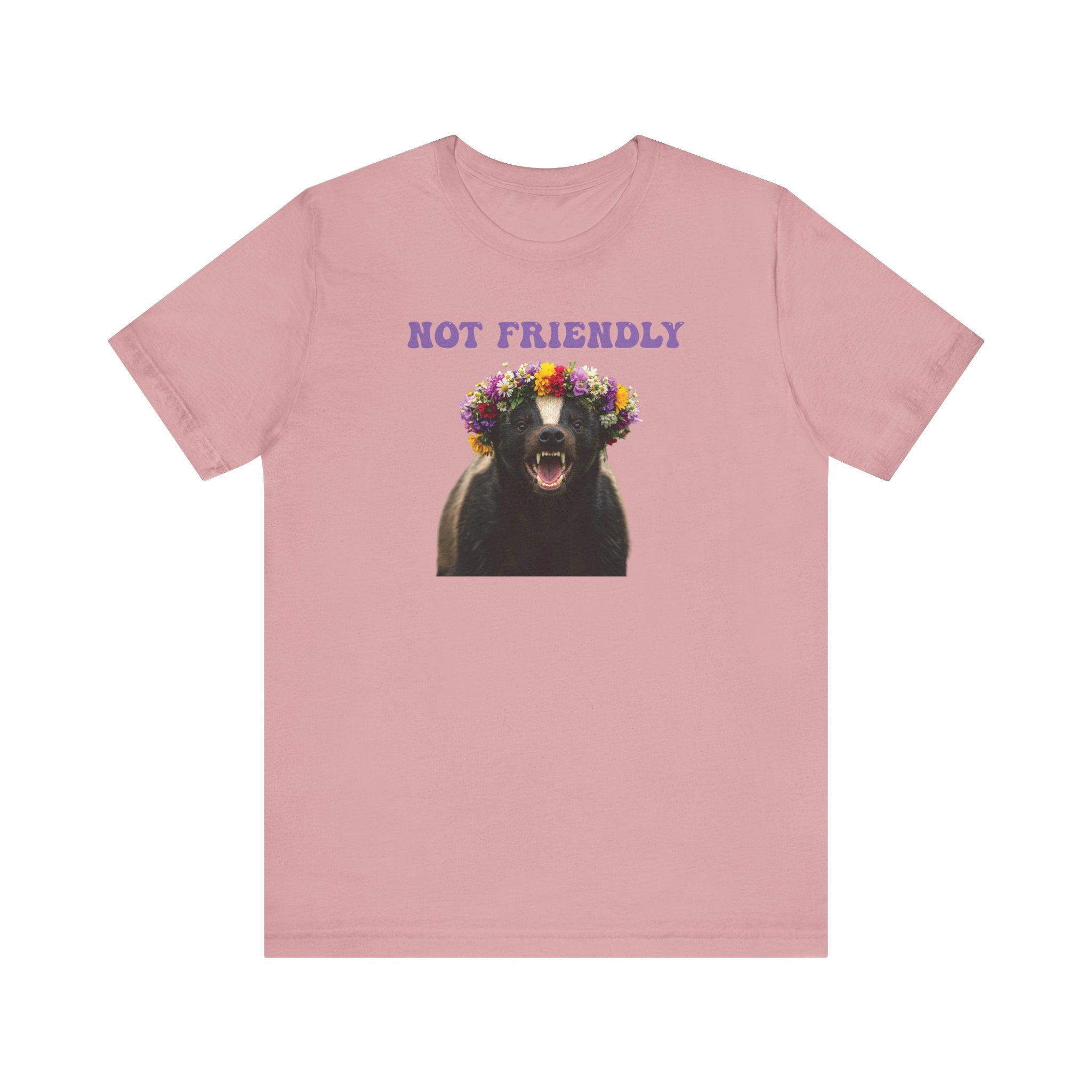 Not Friendly! The “Floral but Feral” Tee – The Walking, Talking Warning Label Funny gift for friends, coworkers, loved ones or your own introverted self.
