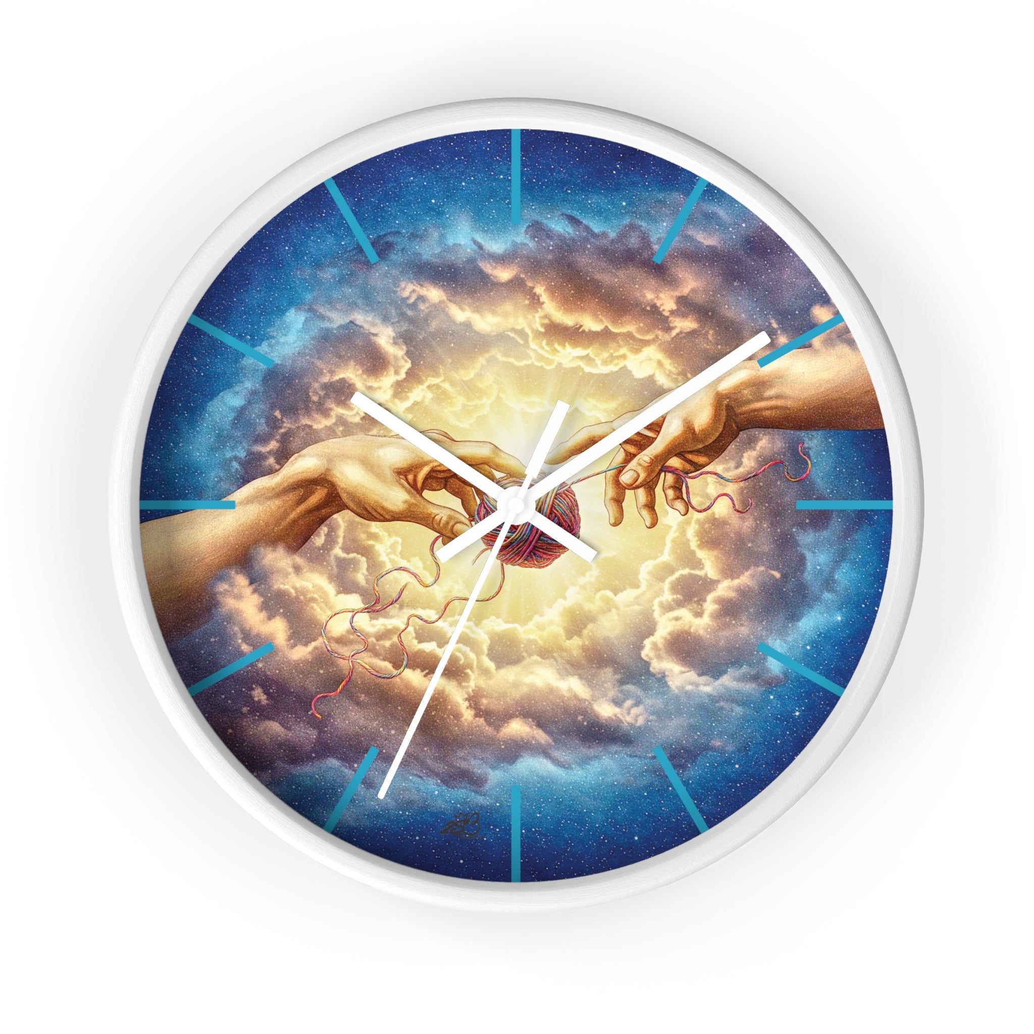 Touched by Yarn” Wall Clock – Because It’s Always Stitch O’Clock Somewhere/ Funny gift for knitters, crocheters and fiber artists