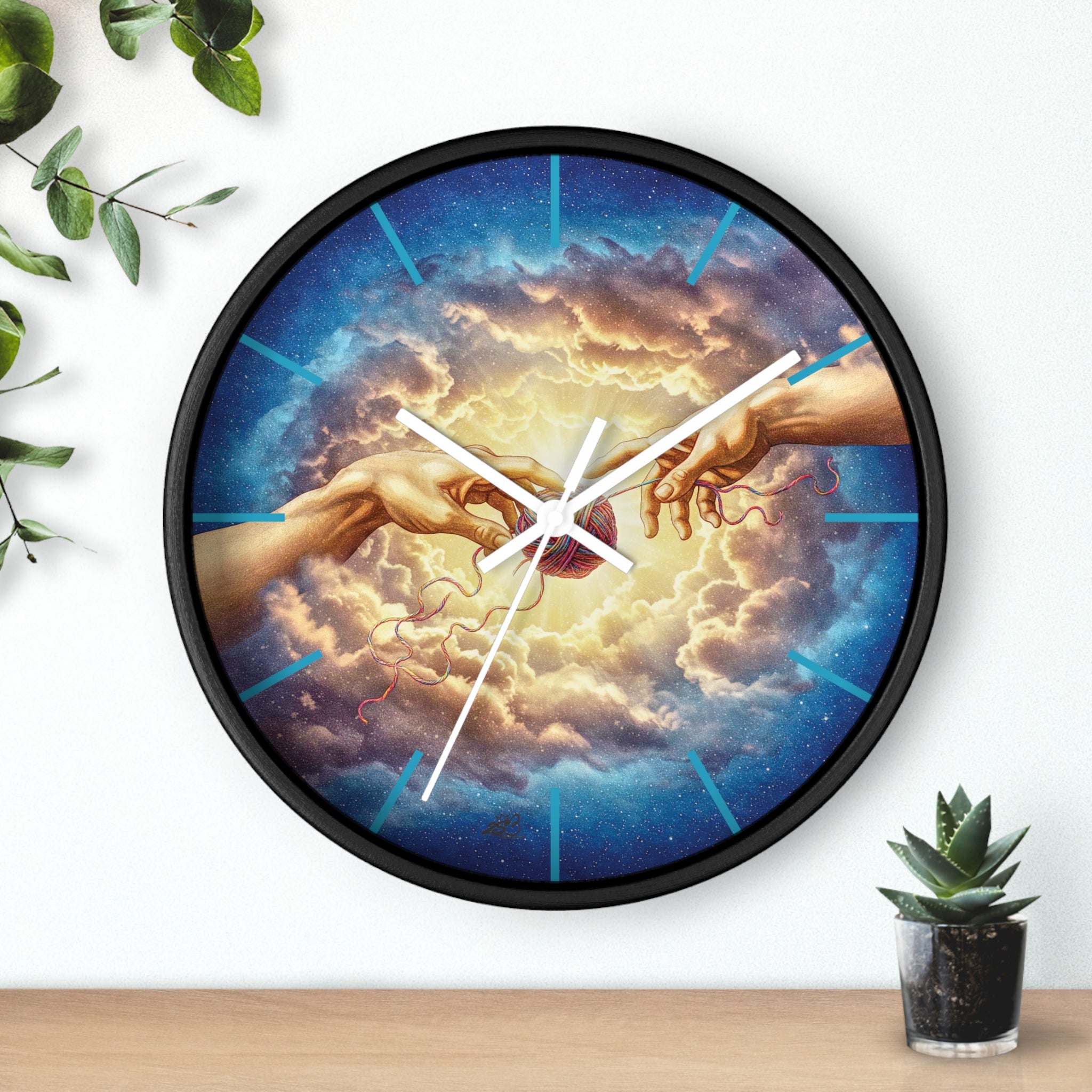 Touched by Yarn” Wall Clock – Because It’s Always Stitch O’Clock Somewhere/ Funny gift for knitters, crocheters and fiber artists