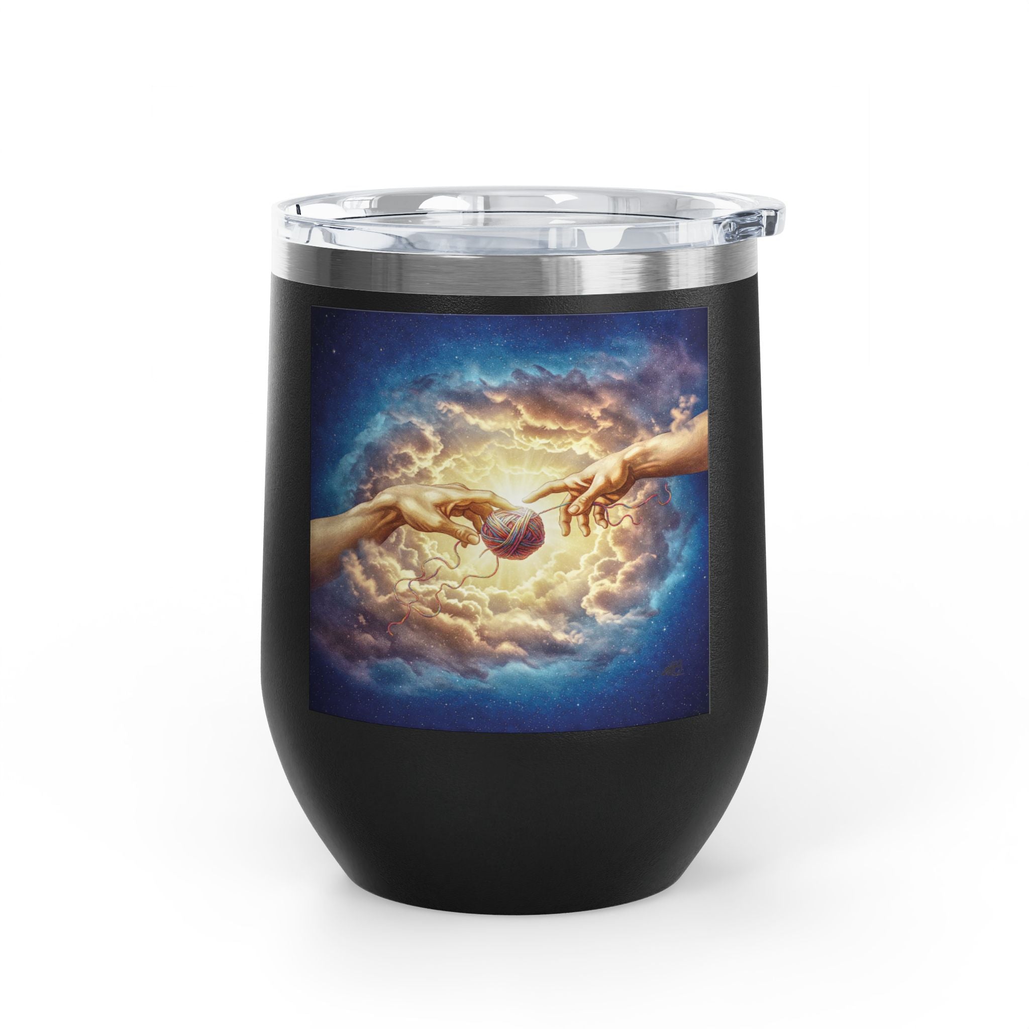 Wine Tumbler, 12oz - Divine Sips for Stitching Saints