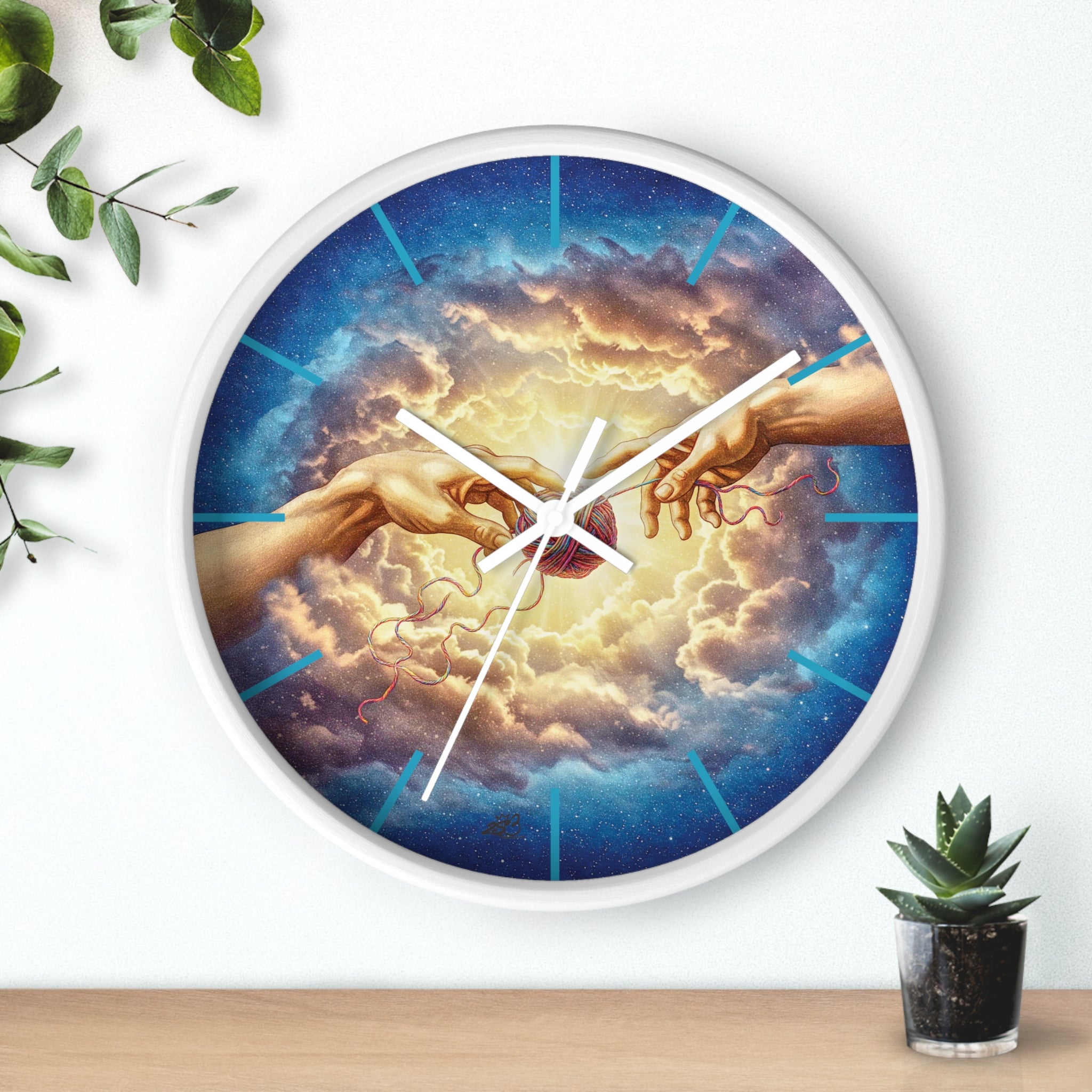 Touched by Yarn” Wall Clock – Because It’s Always Stitch O’Clock Somewhere/ Funny gift for knitters, crocheters and fiber artists