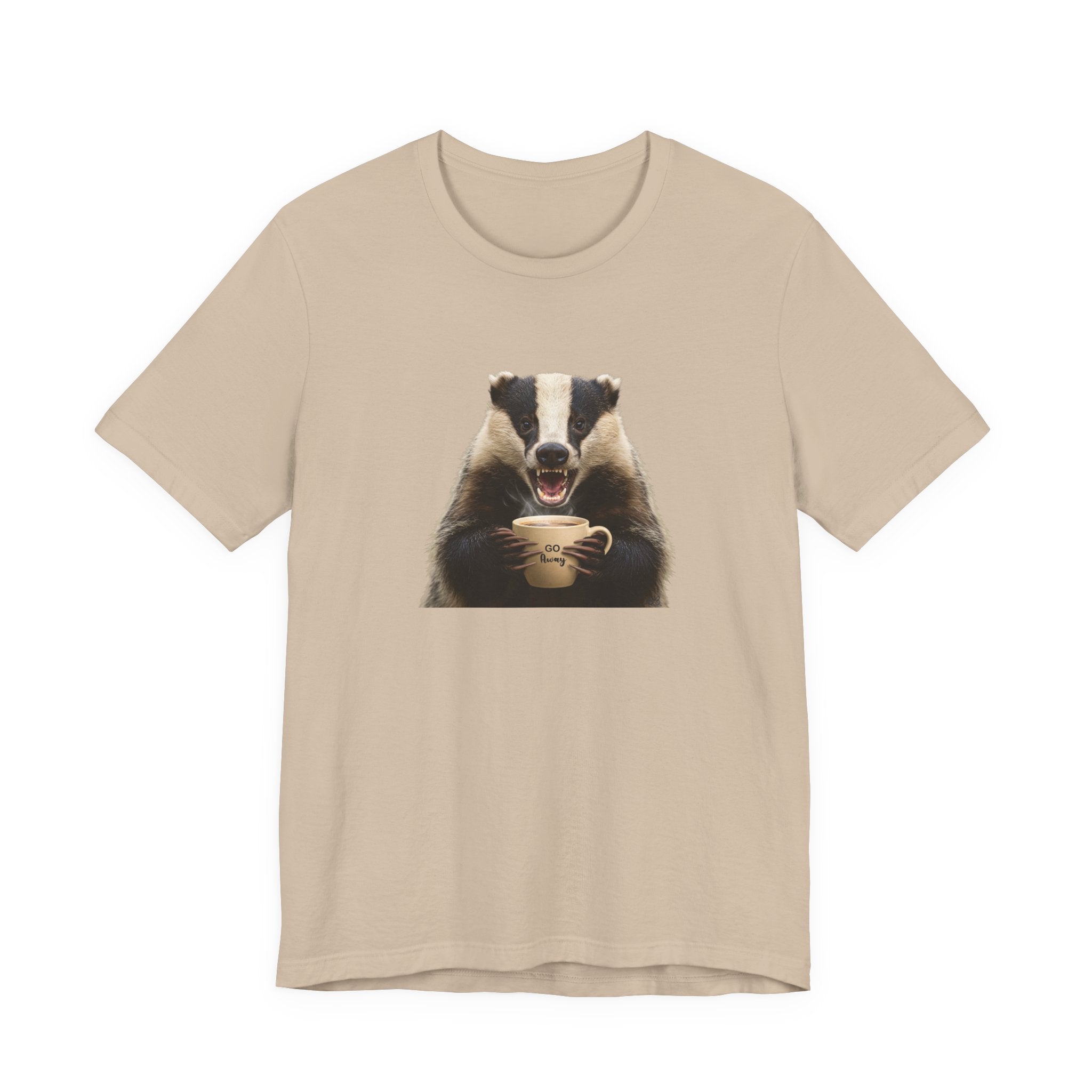 Angry Badger “Go Away” T-Shirt – For When You’re Out of Coffee and Patience- Gift for coworkers and friends