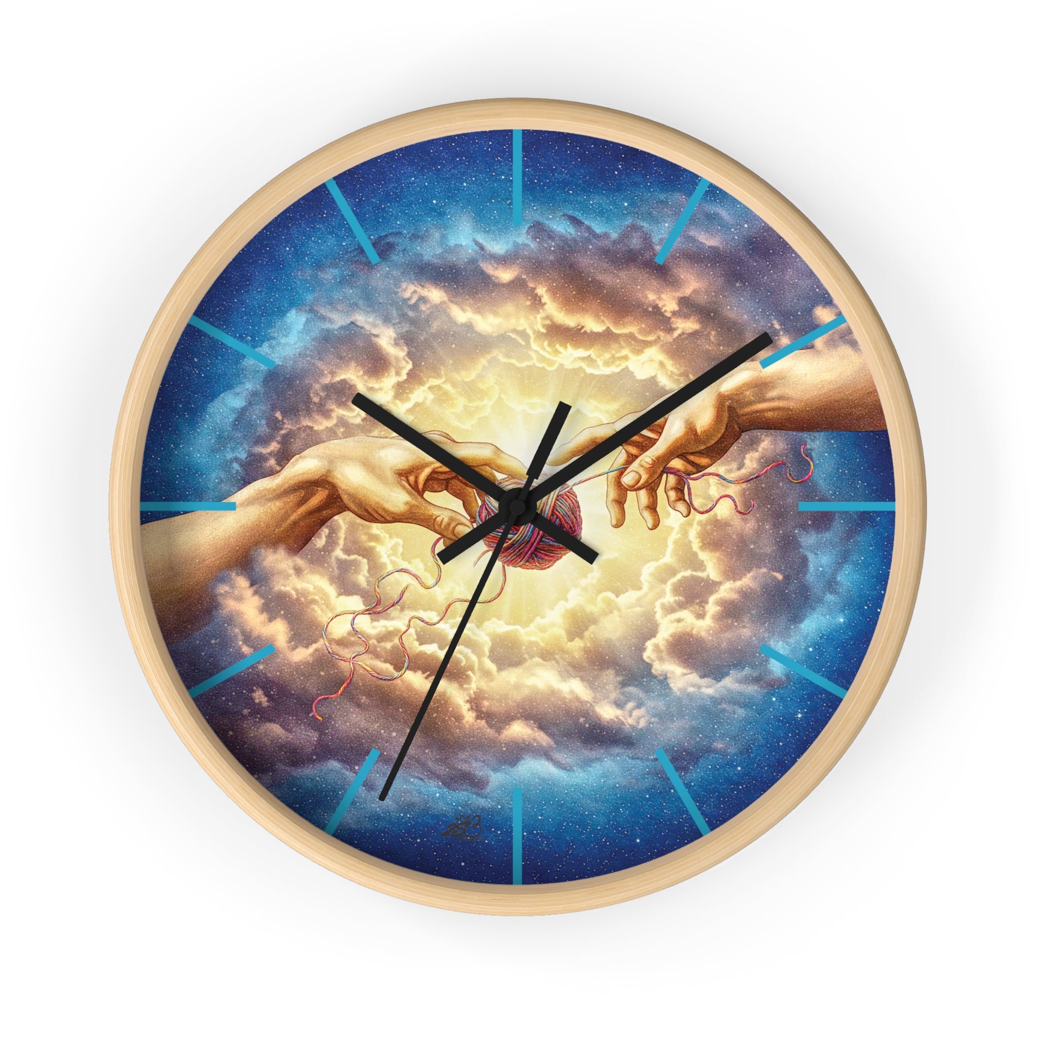 Touched by Yarn” Wall Clock – Because It’s Always Stitch O’Clock Somewhere/ Funny gift for knitters, crocheters and fiber artists