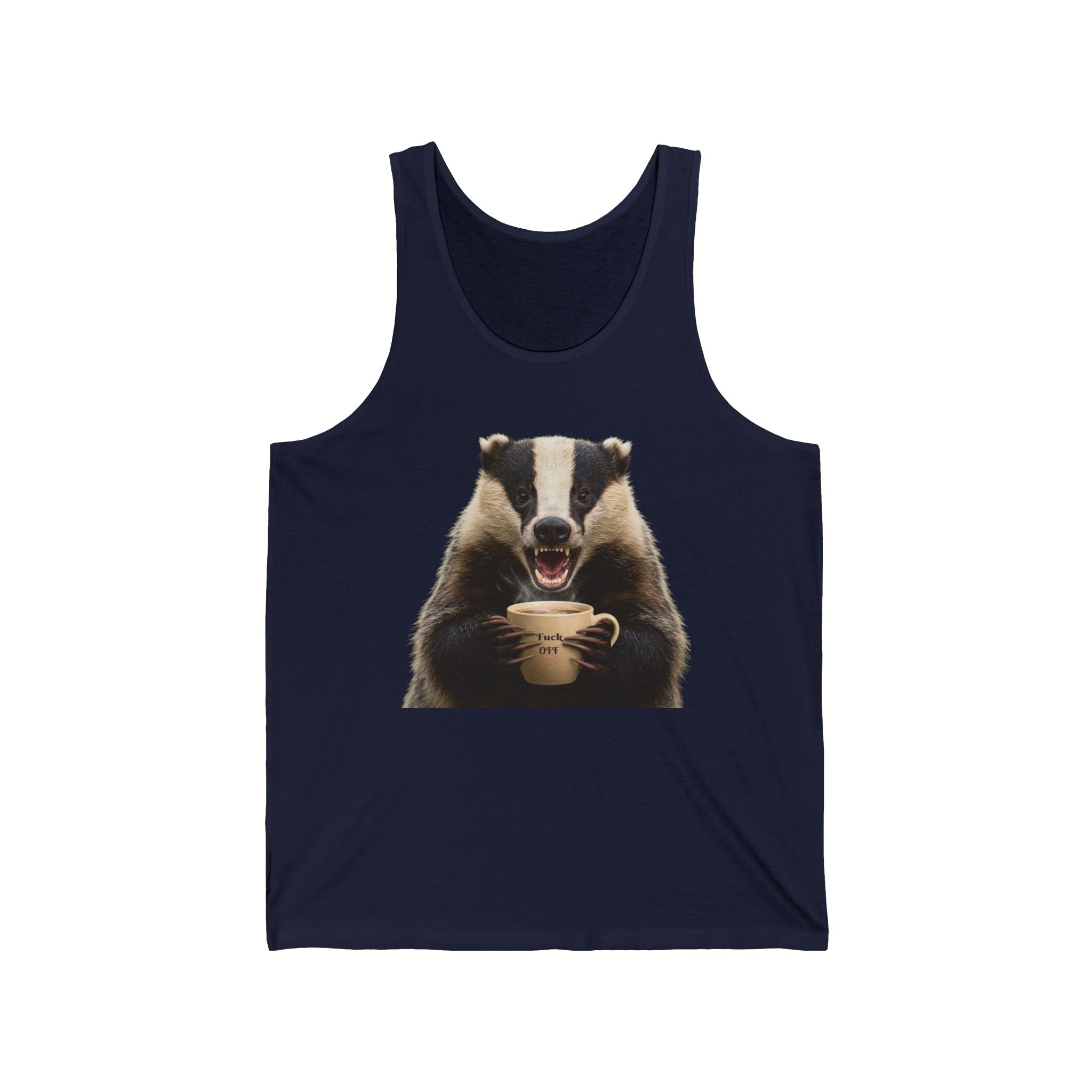 Sleep Tank Top - 'Fuck Off' Angry Badger Tank - Funny Gift for Mornings