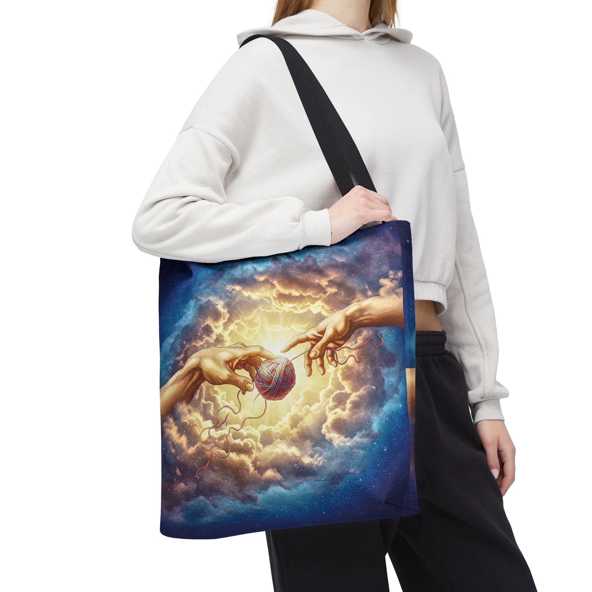 Touched by Yarn Tote Bag – Divine Intervention for Stitch Addicts
