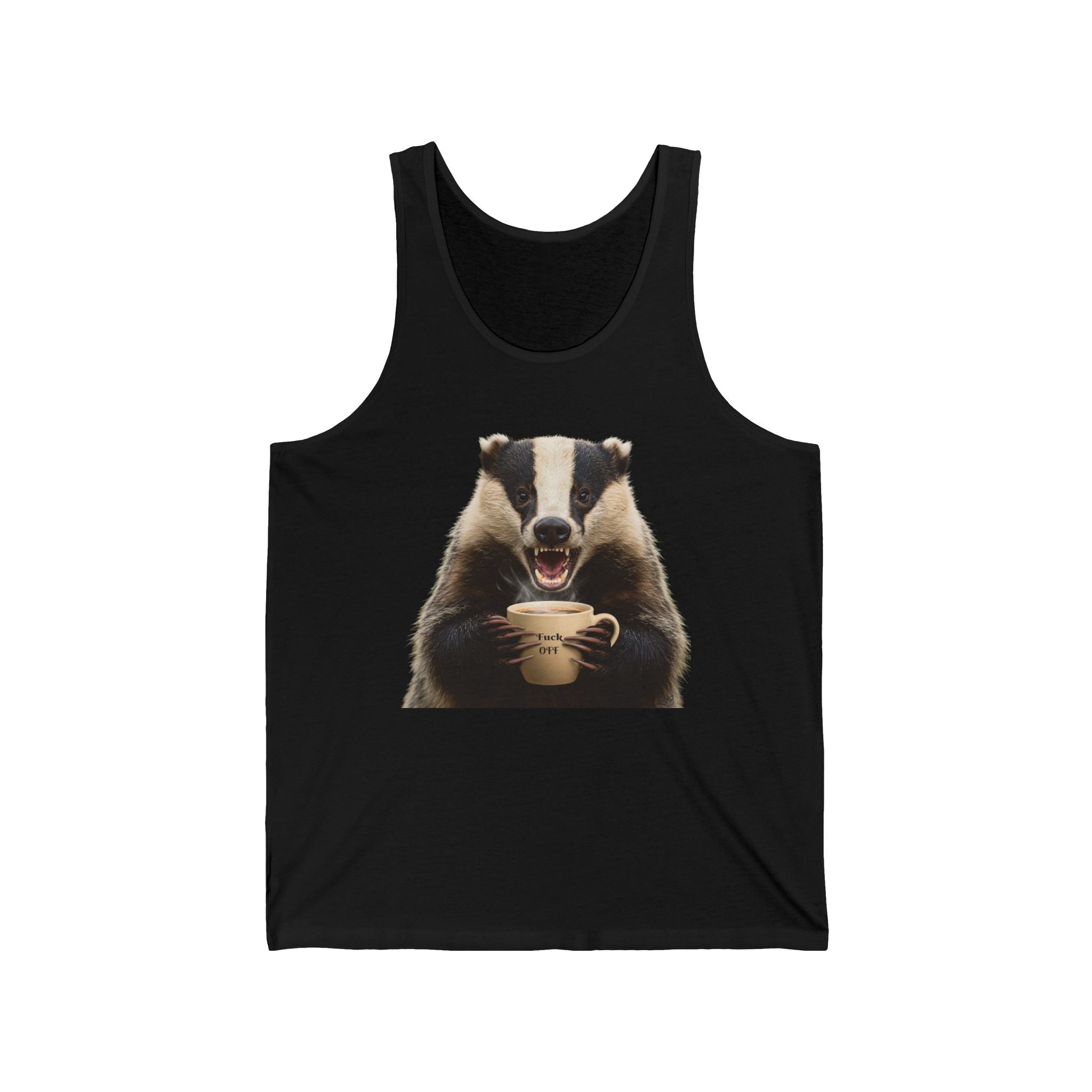 Sleep Tank Top - 'Fuck Off' Angry Badger Tank - Funny Gift for Mornings