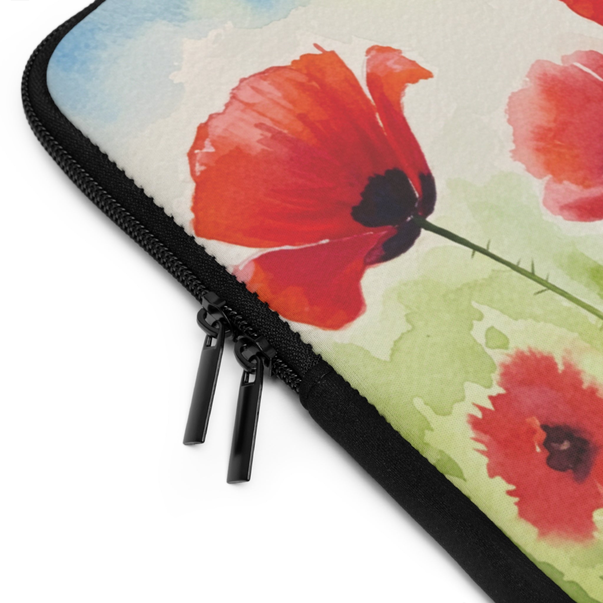 Poppies Laptop Sleeve with Poppy Design - Tech Accessory for Students and Moms