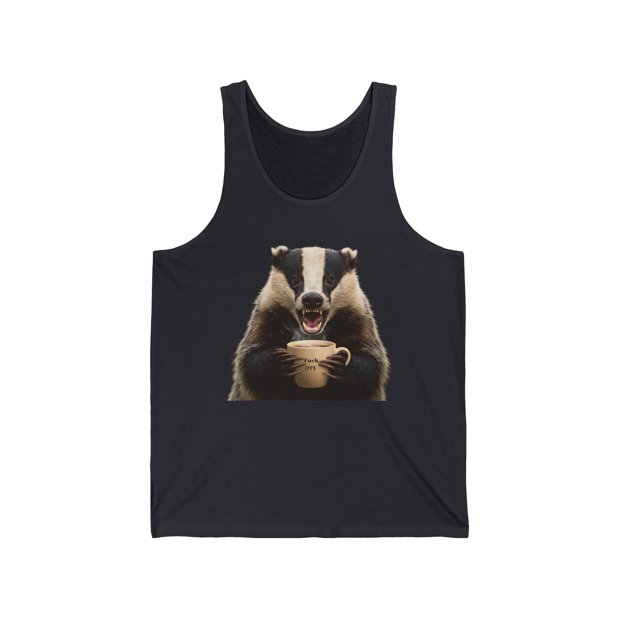 Sleep Tank Top - 'Fuck Off' Angry Badger Tank - Funny Gift for Mornings