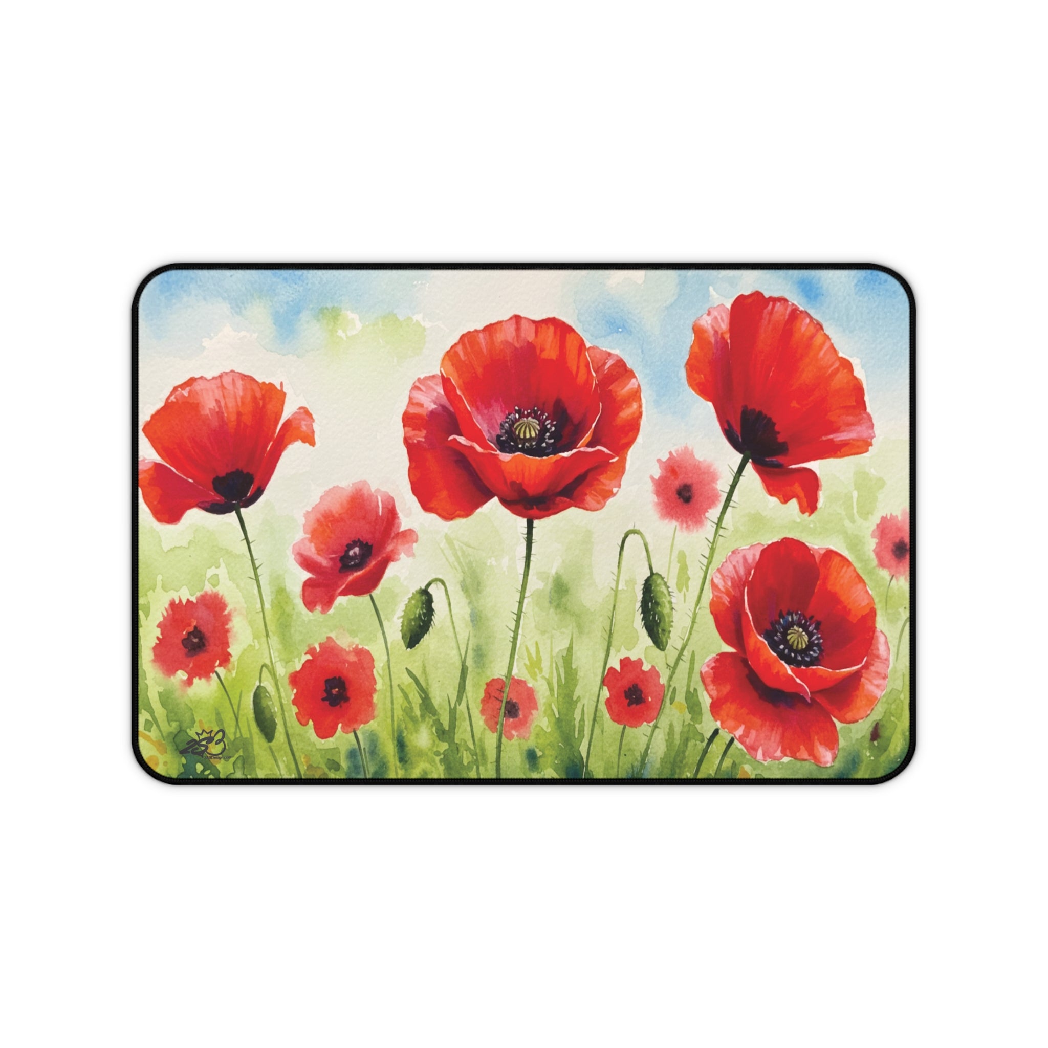 Field of Fucks—Sorry, Poppies: Vibrant Floral Desk Mat Gift for Friends, Coworkers and Loved Ones.