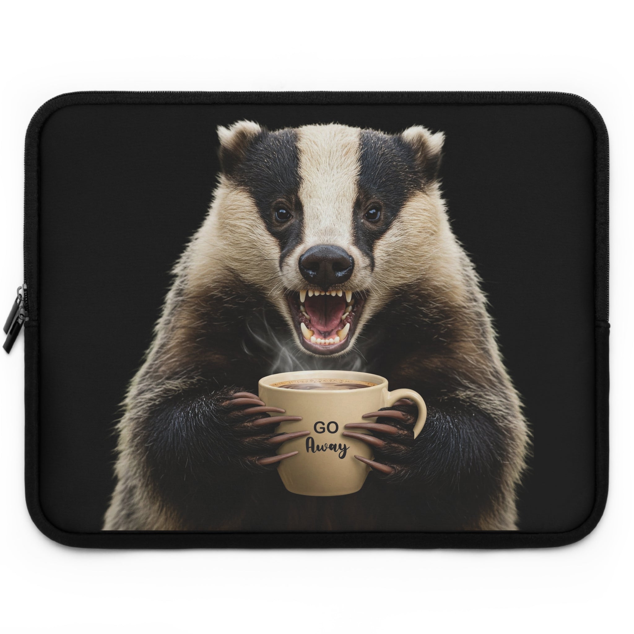 "Go Away Badger – Laptop Sleeve for the Socially Allergic"