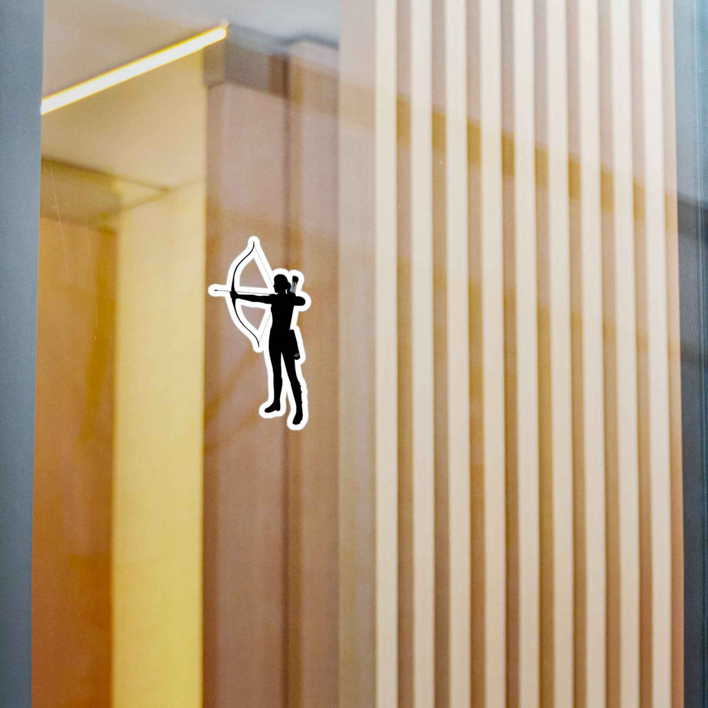 Female Archer Decal - Badass Woman Bow & Arrow Silhouette Kiss Cut Vinyl Sticker