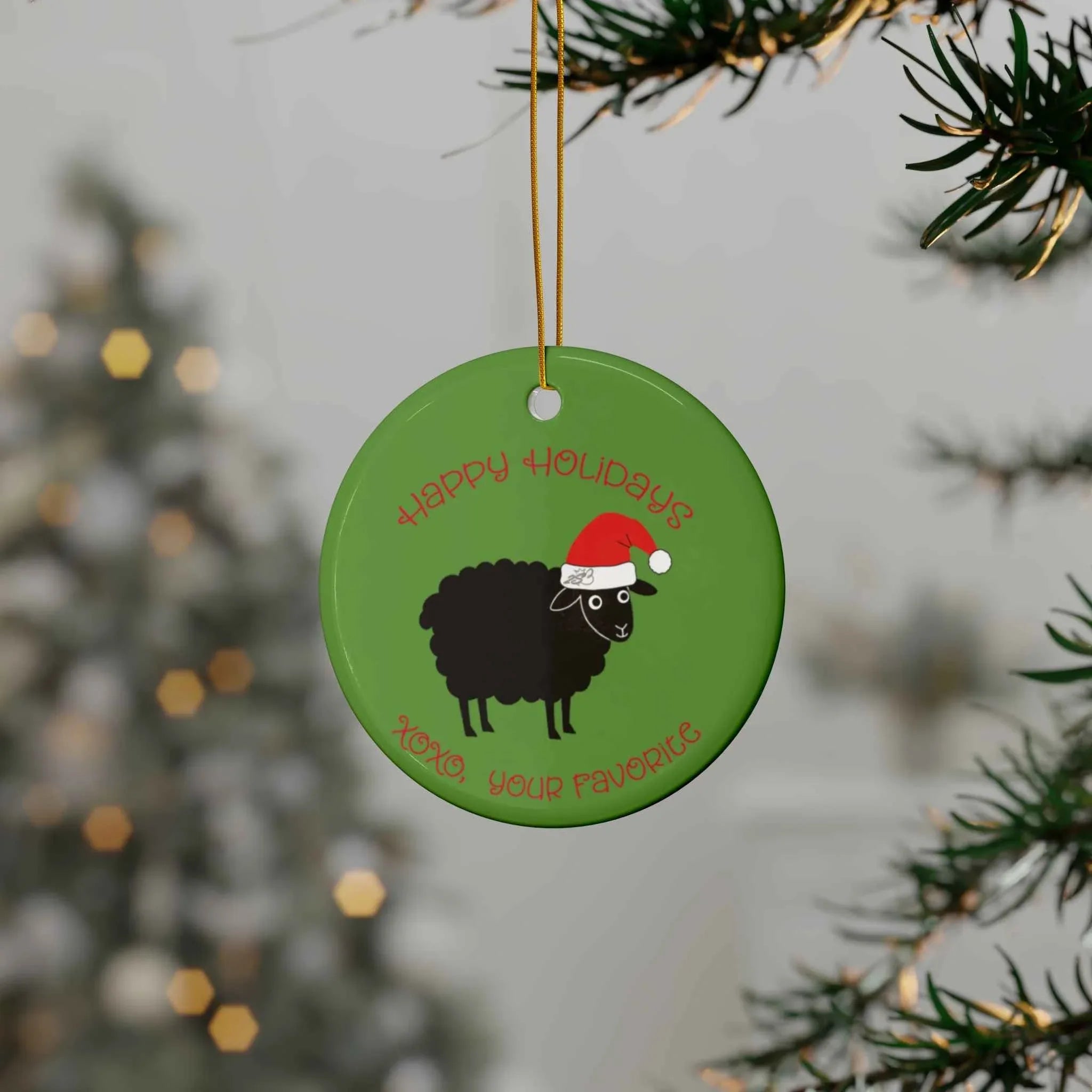 Happy Holidays Ceramic Ornament - From the Black Sheep (Try Not to Miss Me Too Much) - 2SB Snark Shop