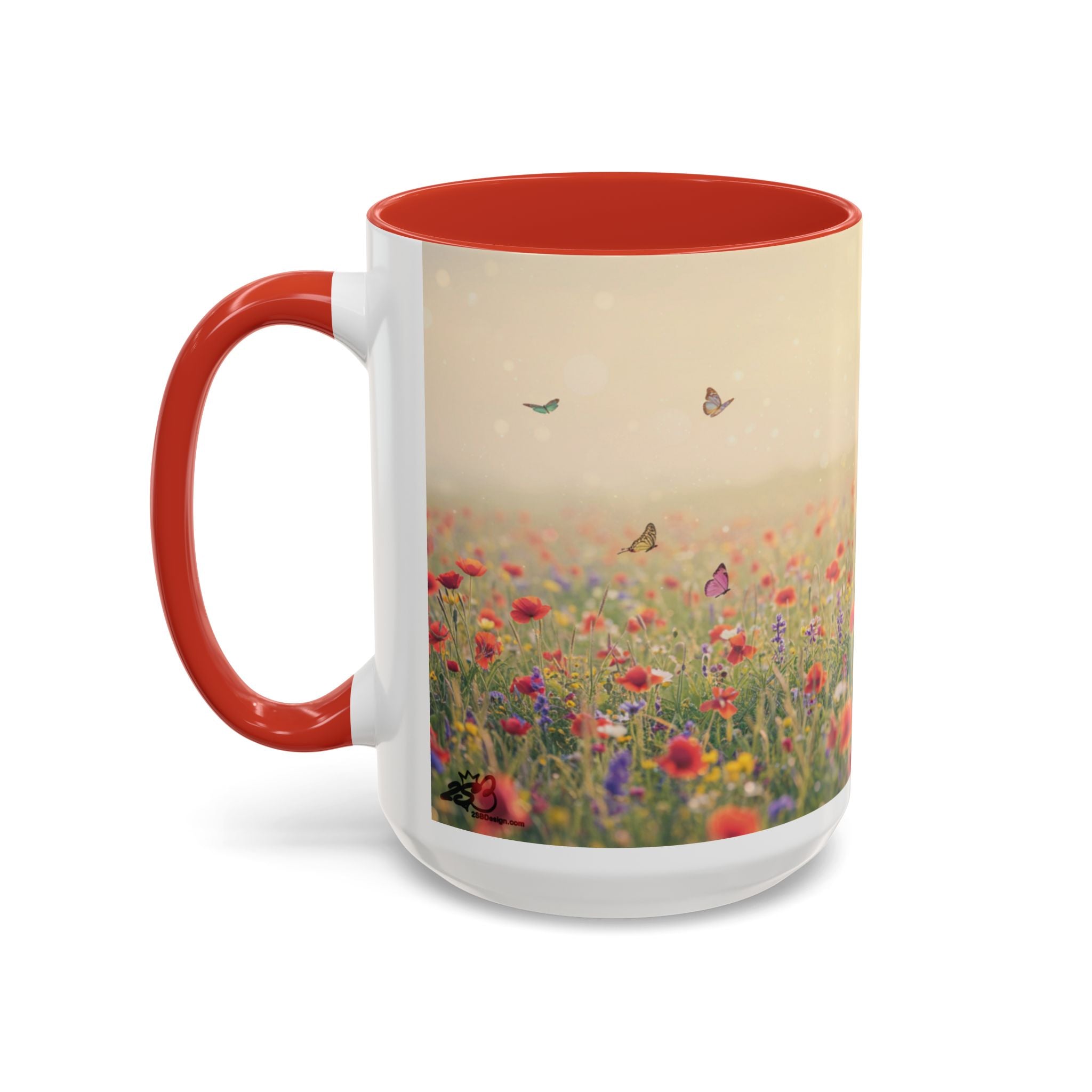 Mug - Cat Lovers Accent Coffee Mug with Floral Design