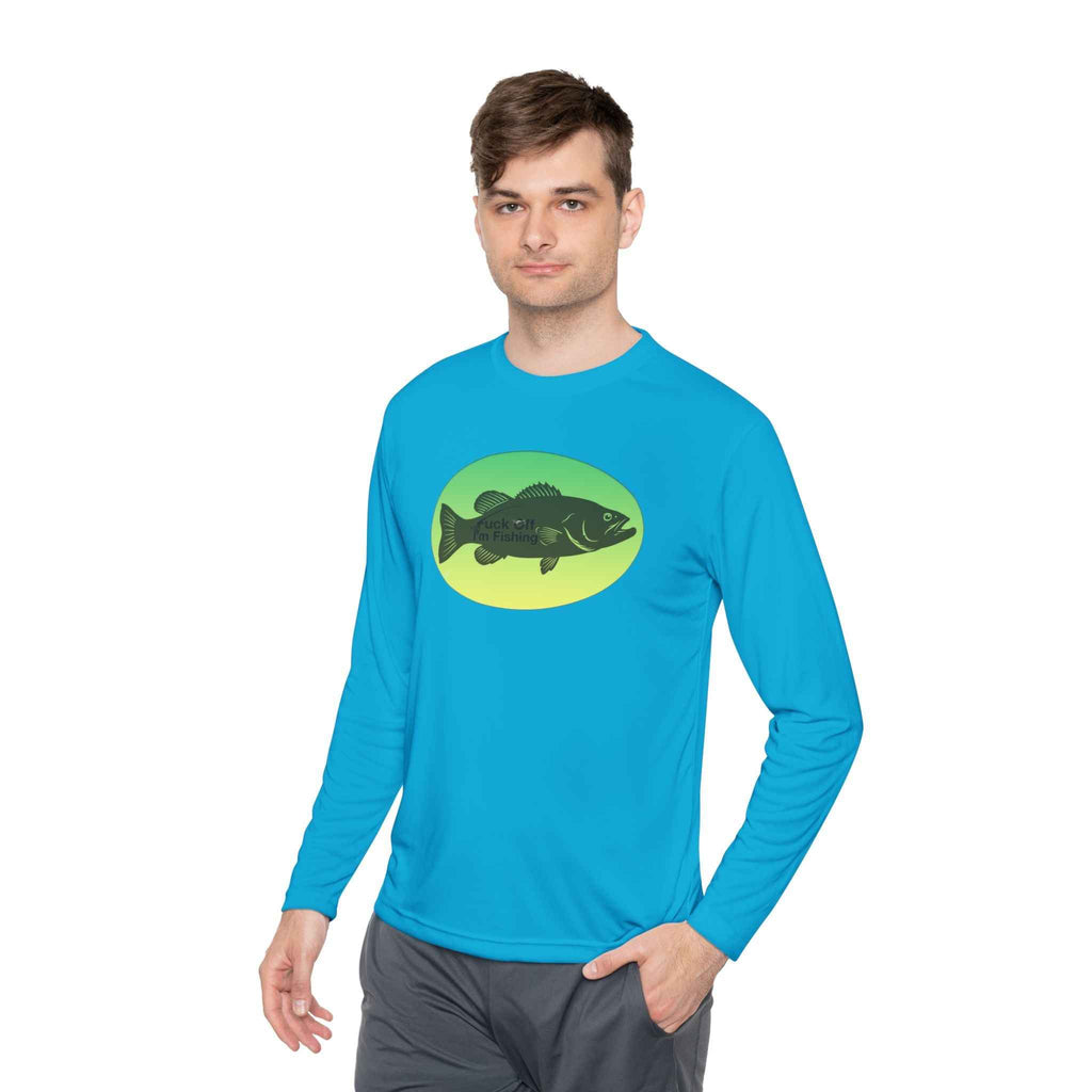 Funny Bass Fishing Shirt Long Sleeve – Fuck Off Unisex Lightweight Long Sleeve Tee