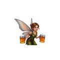 Beer Fairy Decal - Tipsy Fairy With Beer Mugs Kiss Cut Vinyl Sticker