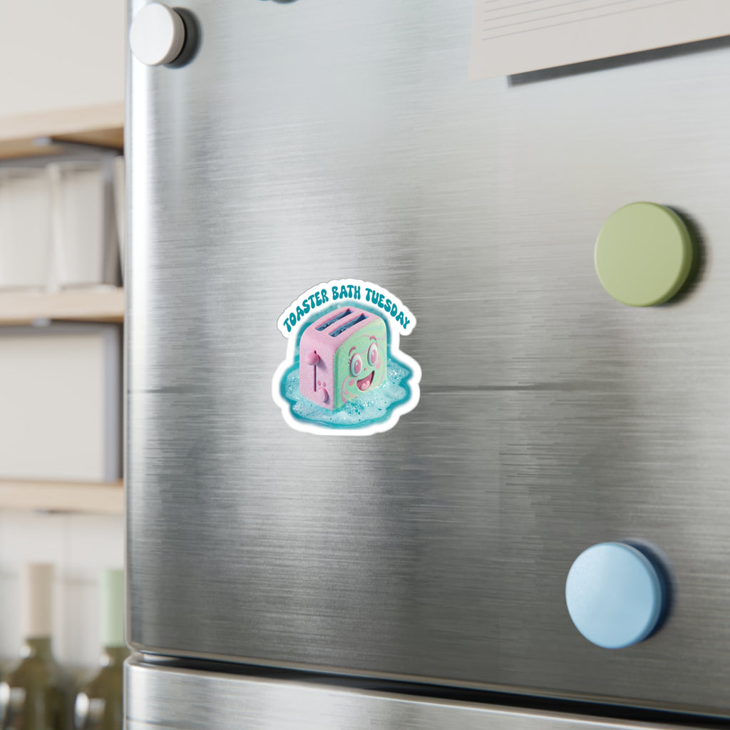 Toaster Bath Tuesday Decal - Funny Dangerous Bath Time Kiss Cut Vinyl Decal
