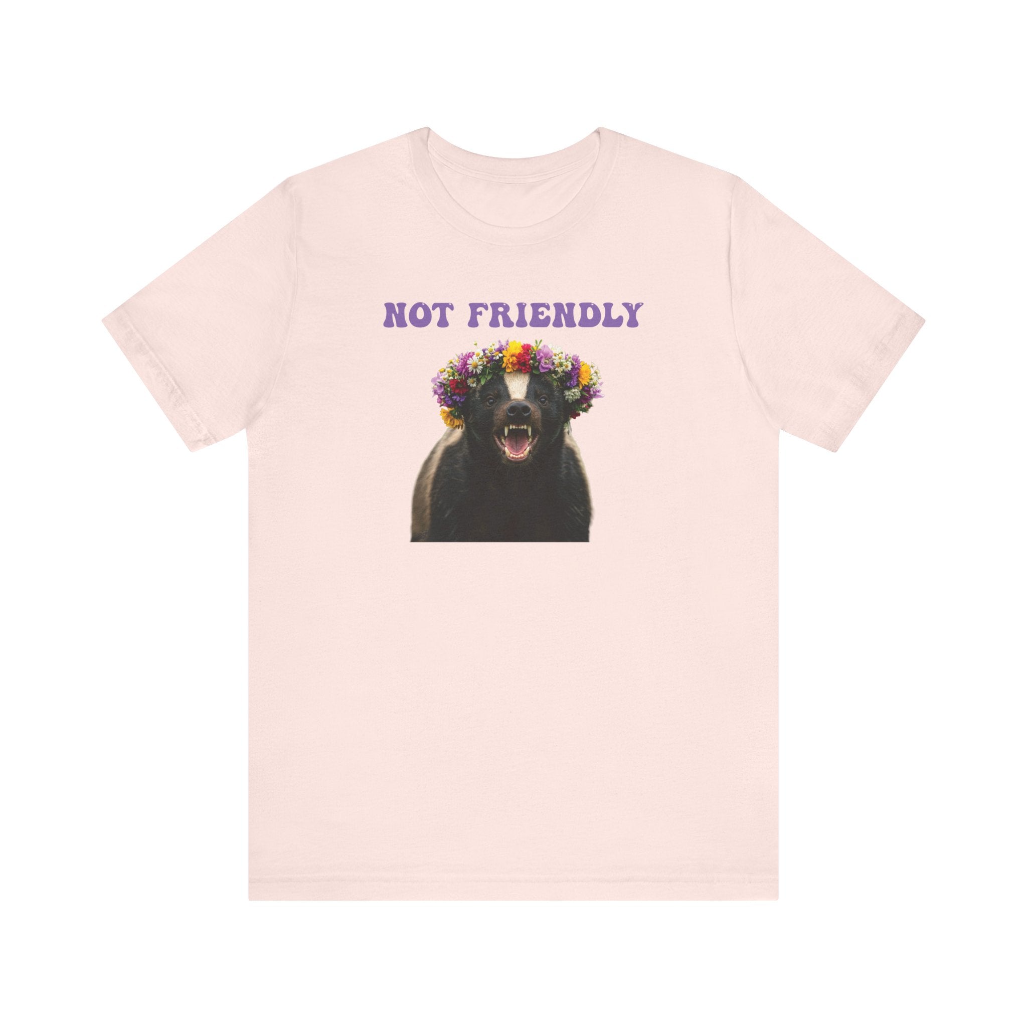 Not Friendly! The “Floral but Feral” Tee – The Walking, Talking Warning Label Funny gift for friends, coworkers, loved ones or your own introverted self.