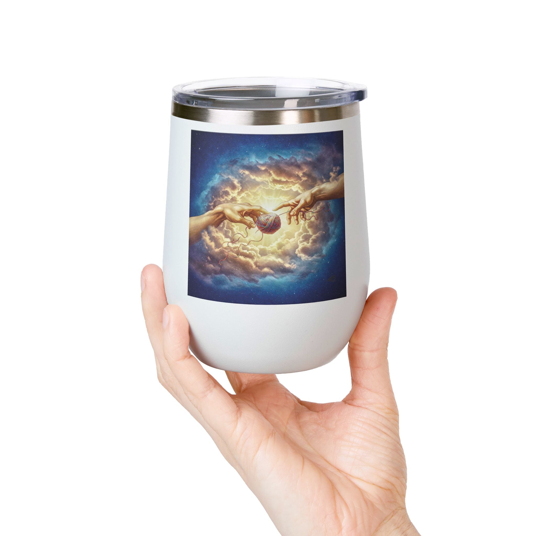 Wine Tumbler, 12oz - Divine Sips for Stitching Saints