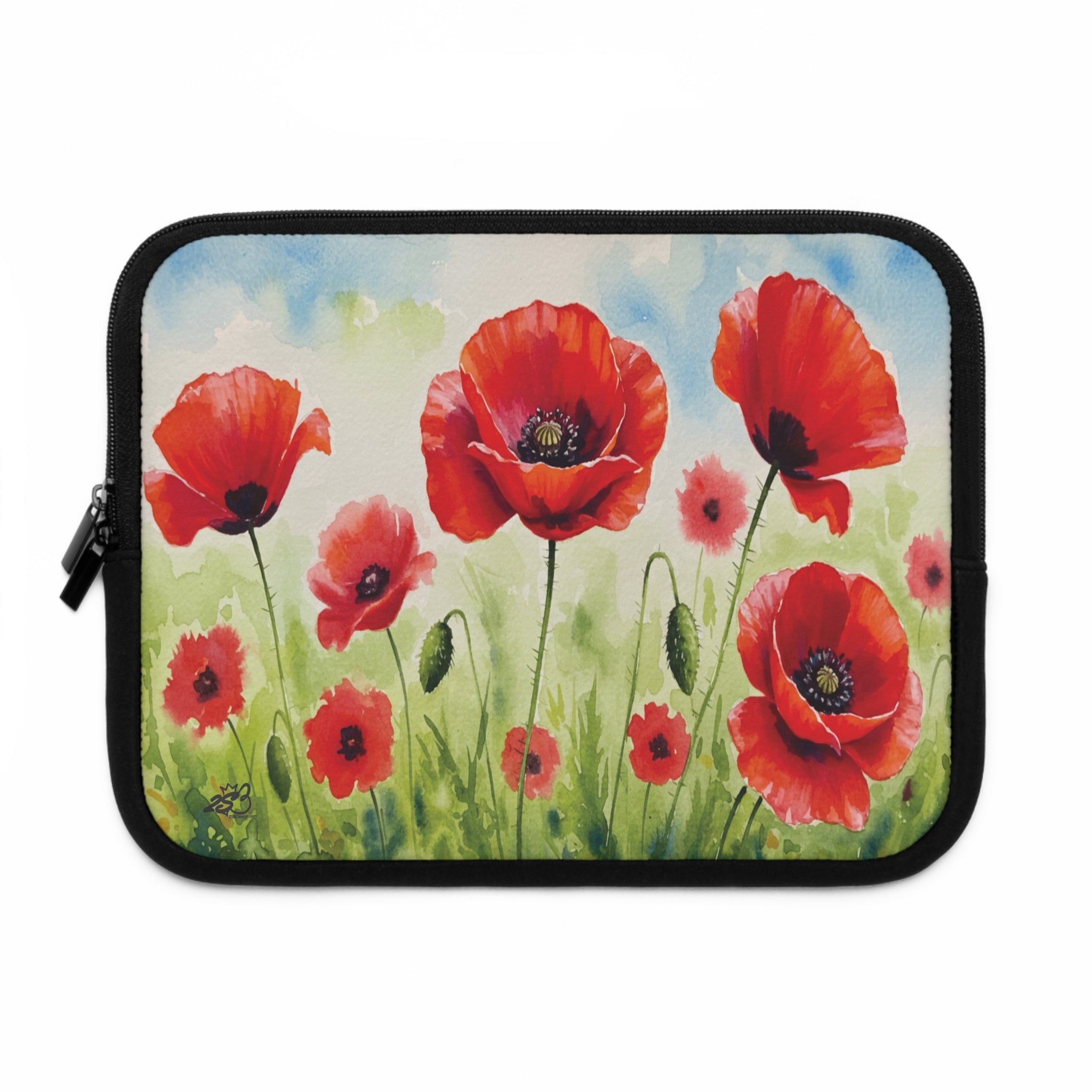 Poppies Laptop Sleeve with Poppy Design - Tech Accessory for Students and Moms