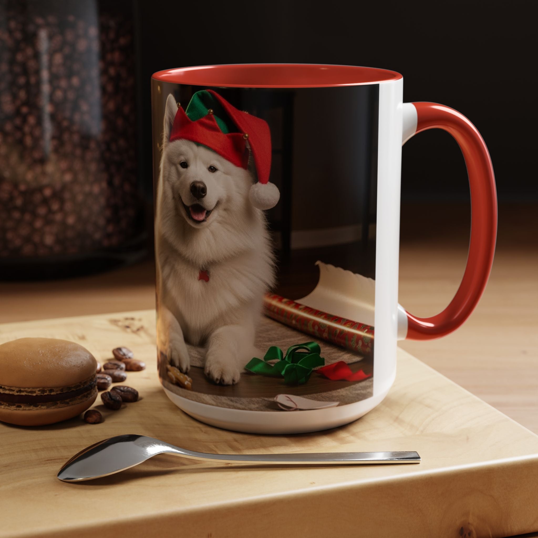 "Chaos Coordinator (Seasonal Edition)" – 15oz Fluffy Samoyed Mug for Dog Parents Who Outsource Holiday Mayhem to Professionals