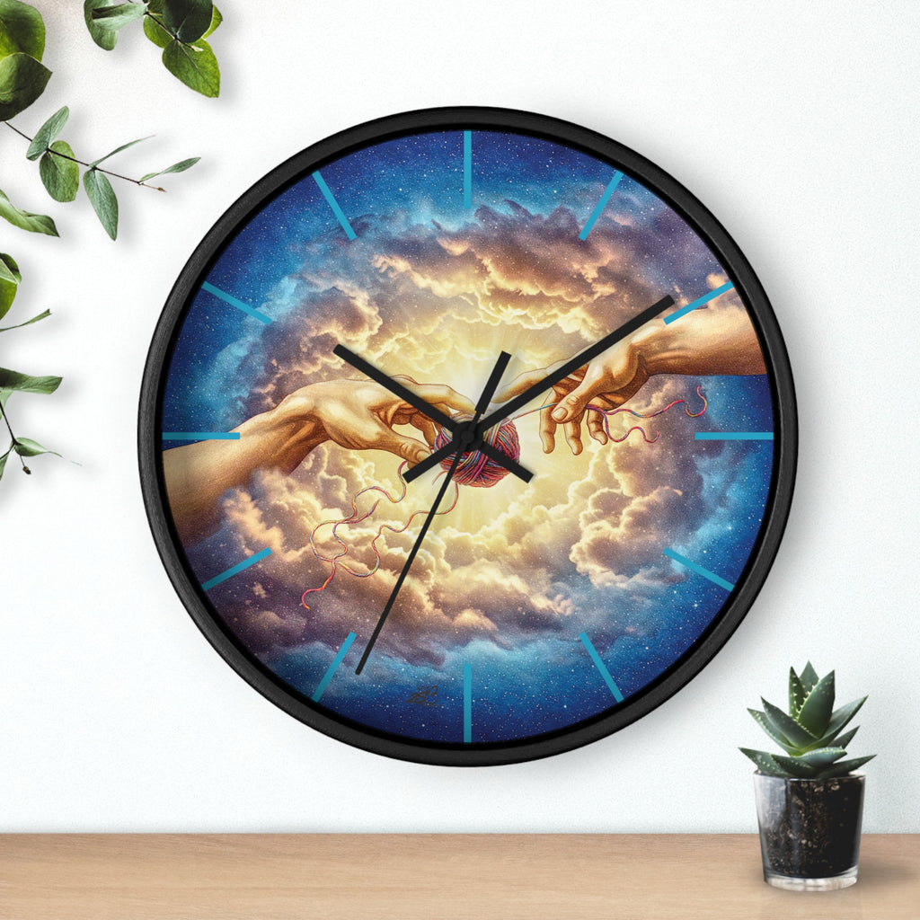 Touched by Yarn” Wall Clock – Because It’s Always Stitch O’Clock Somewhere/ Funny gift for knitters, crocheters and fiber artists