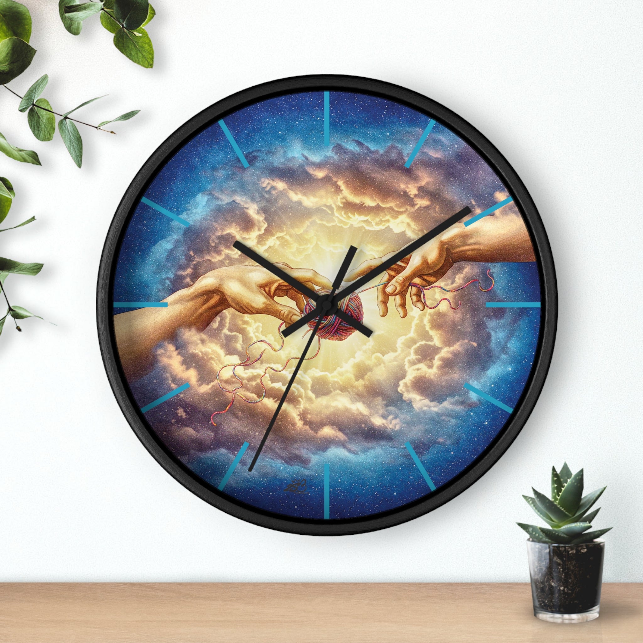 Touched by Yarn” Wall Clock – Because It’s Always Stitch O’Clock Somewhere/ Funny gift for knitters, crocheters and fiber artists
