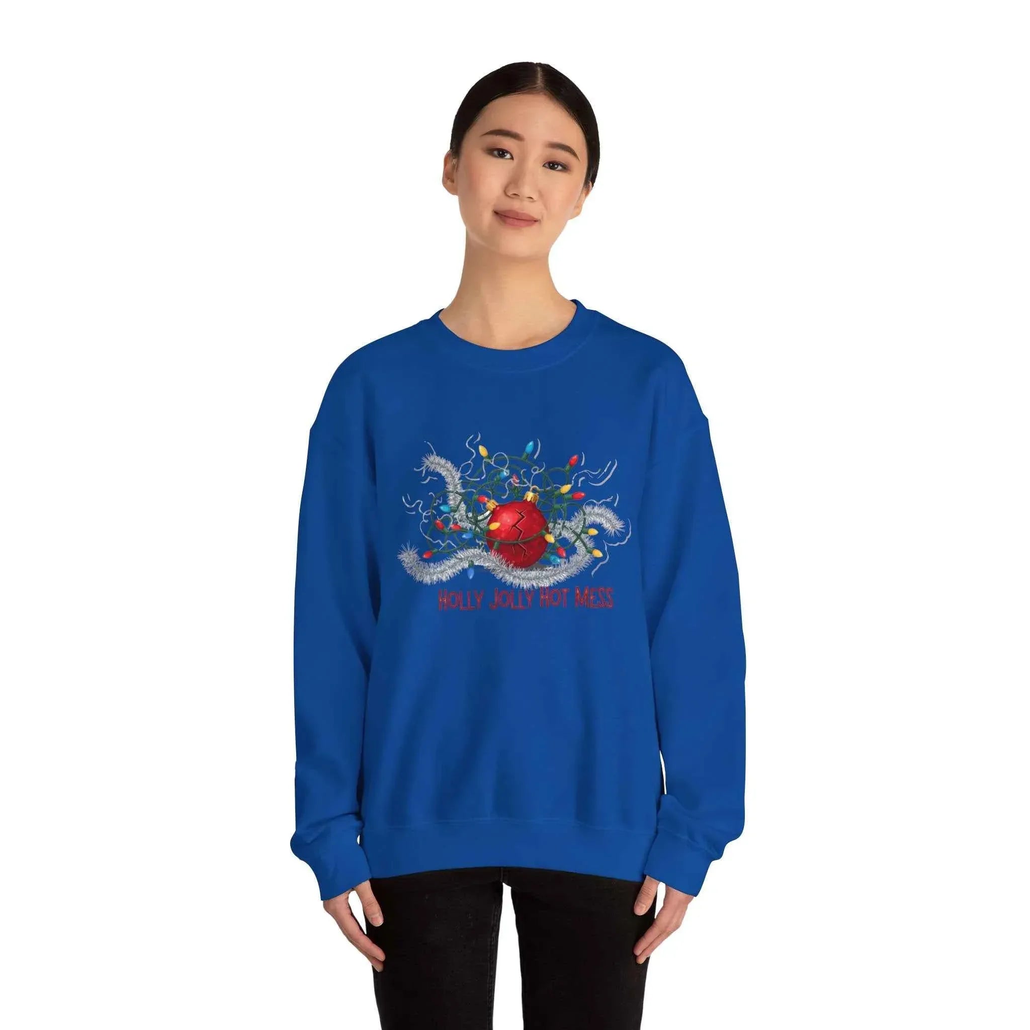 Holly Jolly Christmas Sweatshirt for Those Who Battle Christmas Lights and Lose - 2SB Snark Shop