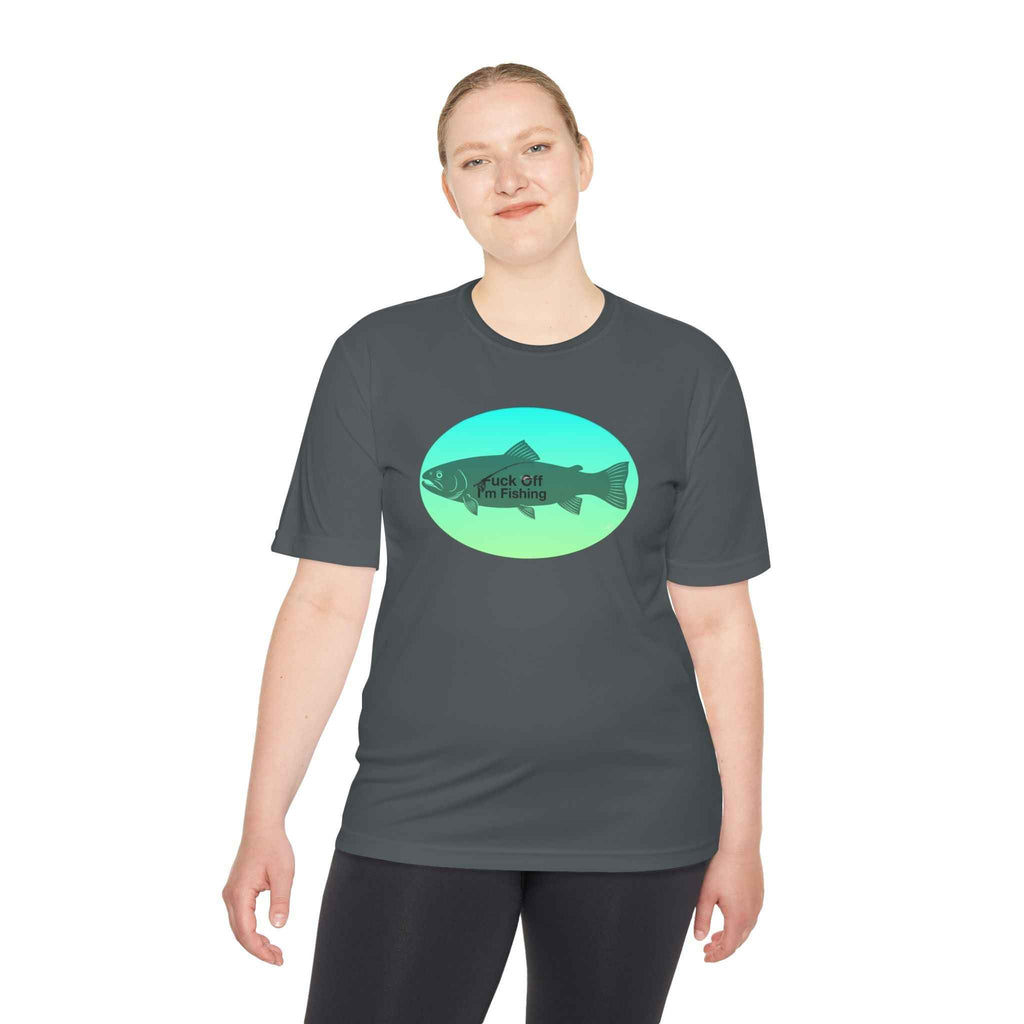 Funny Trout Fishing Shirt – Fuck Off I’m Fishing Tech Tee Unisex Moisture Wicking Tee