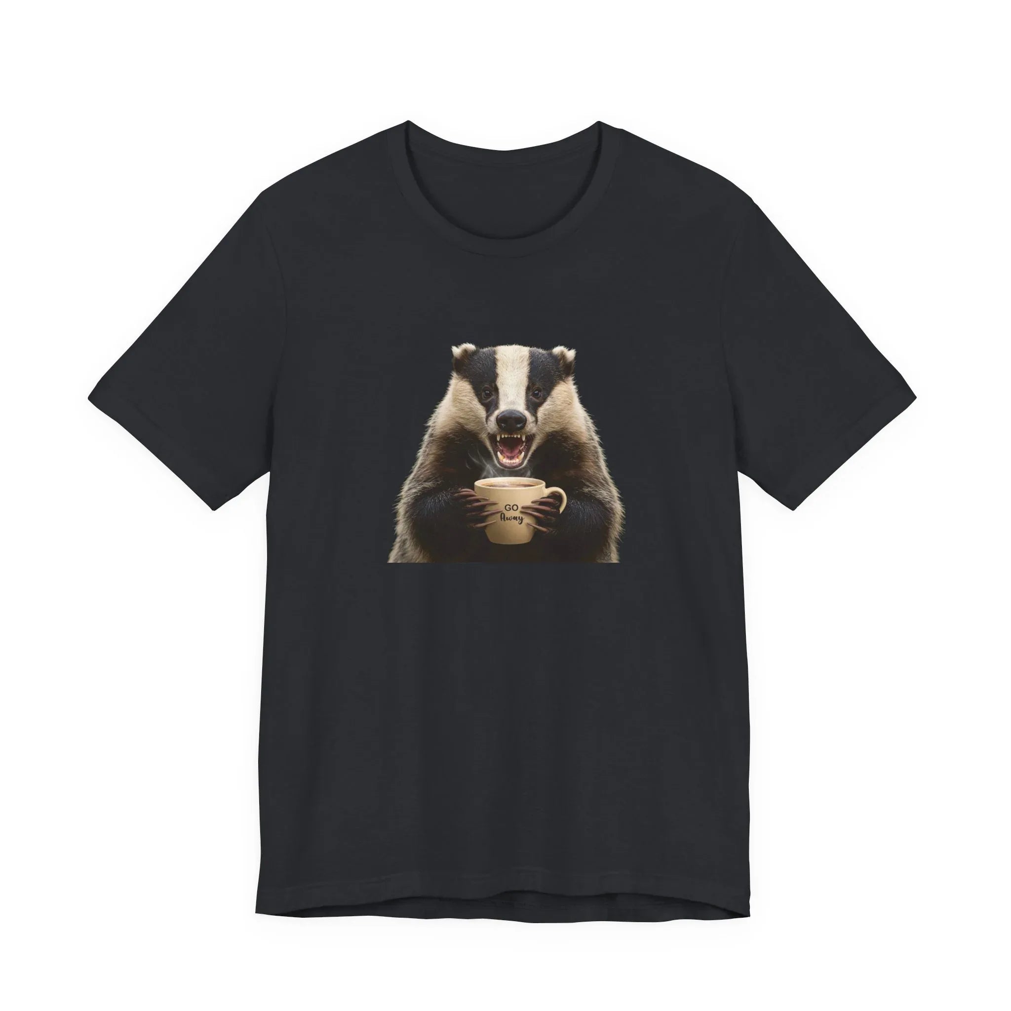 Angry Badger “Go Away” T-Shirt – For When You’re Out of Coffee and Patience- Gift for coworkers and friends - 2SB Snark Shop