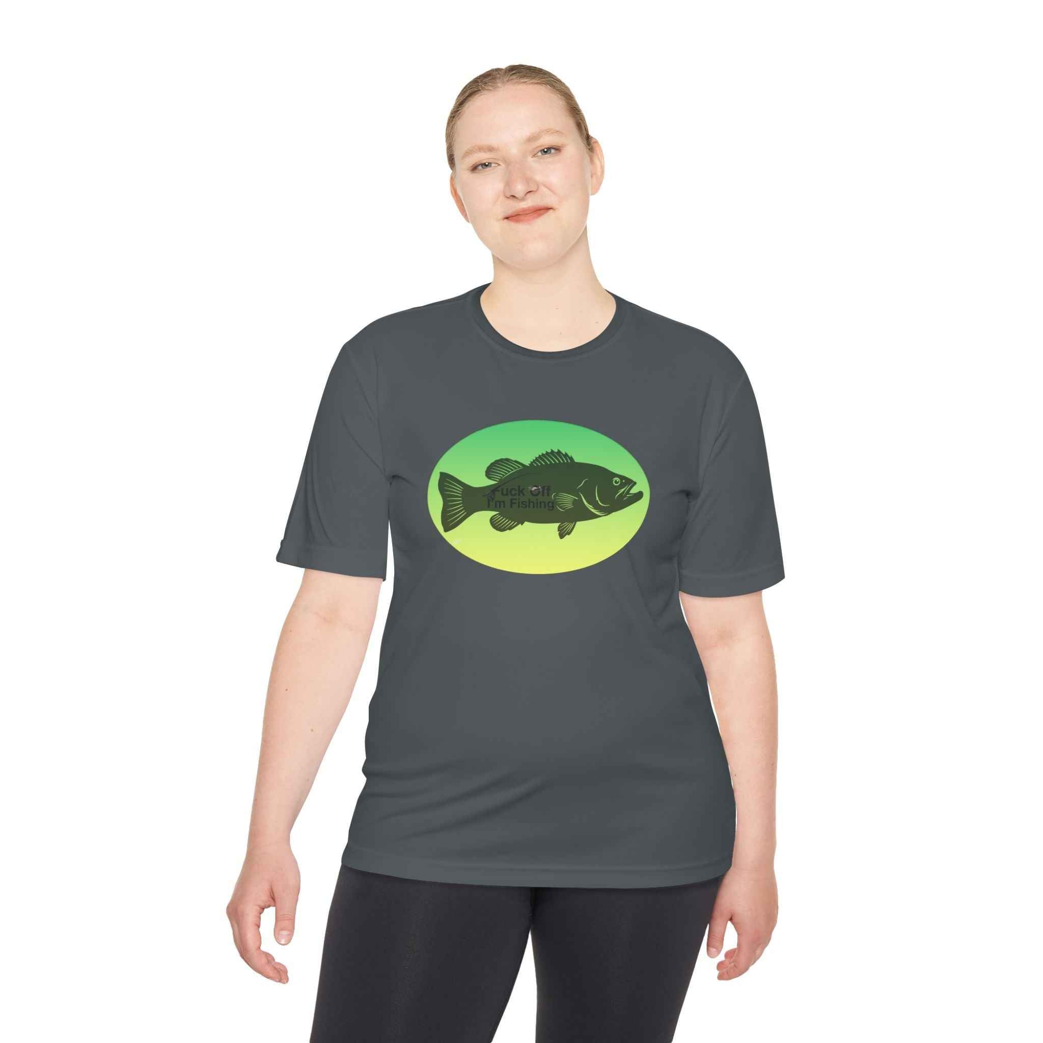 Funny Bass Fishing Shirt – “Fuck Off I’m Fishing” Unisex Moisture Wicking Tee