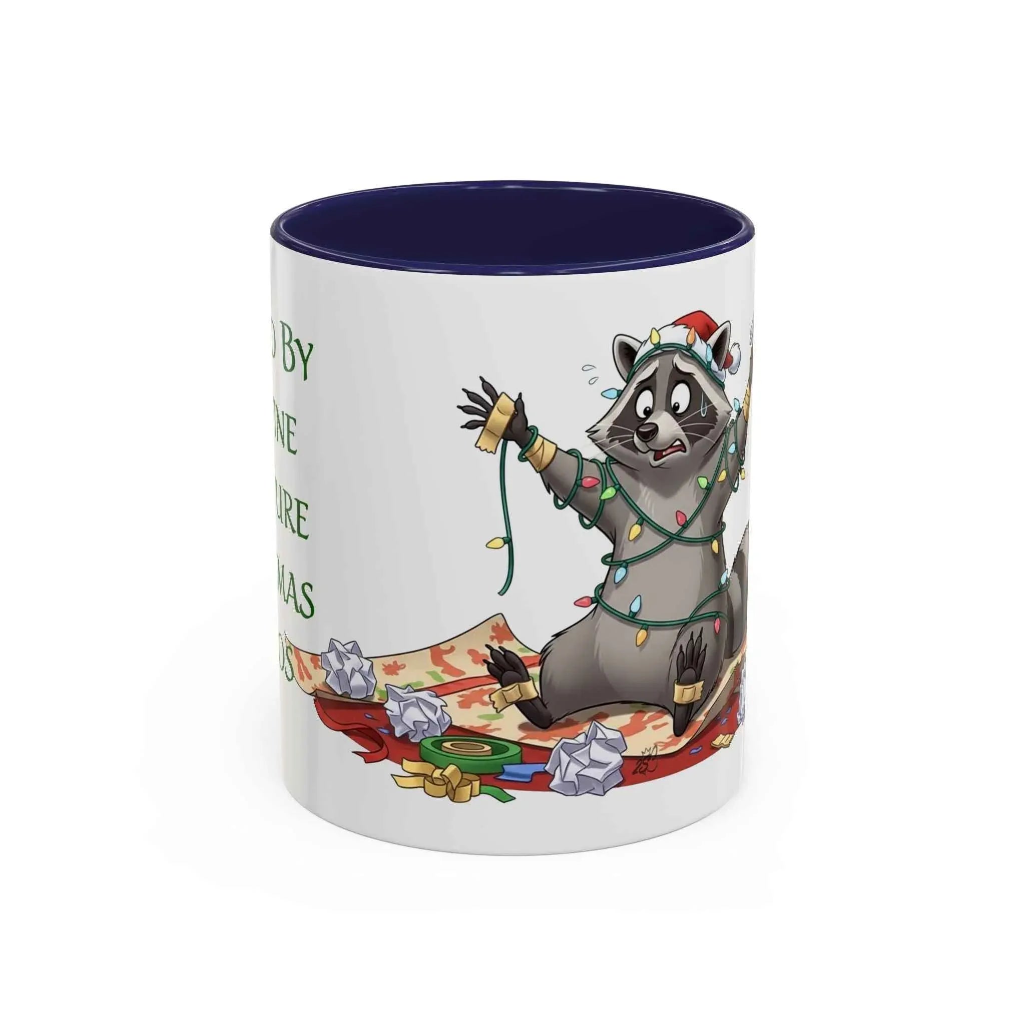 Fueled by Caffeine and Pure Christmas Chaos - Chaotic Raccoon Holiday Mug 11oz & 15oz - 2SB Snark Shop