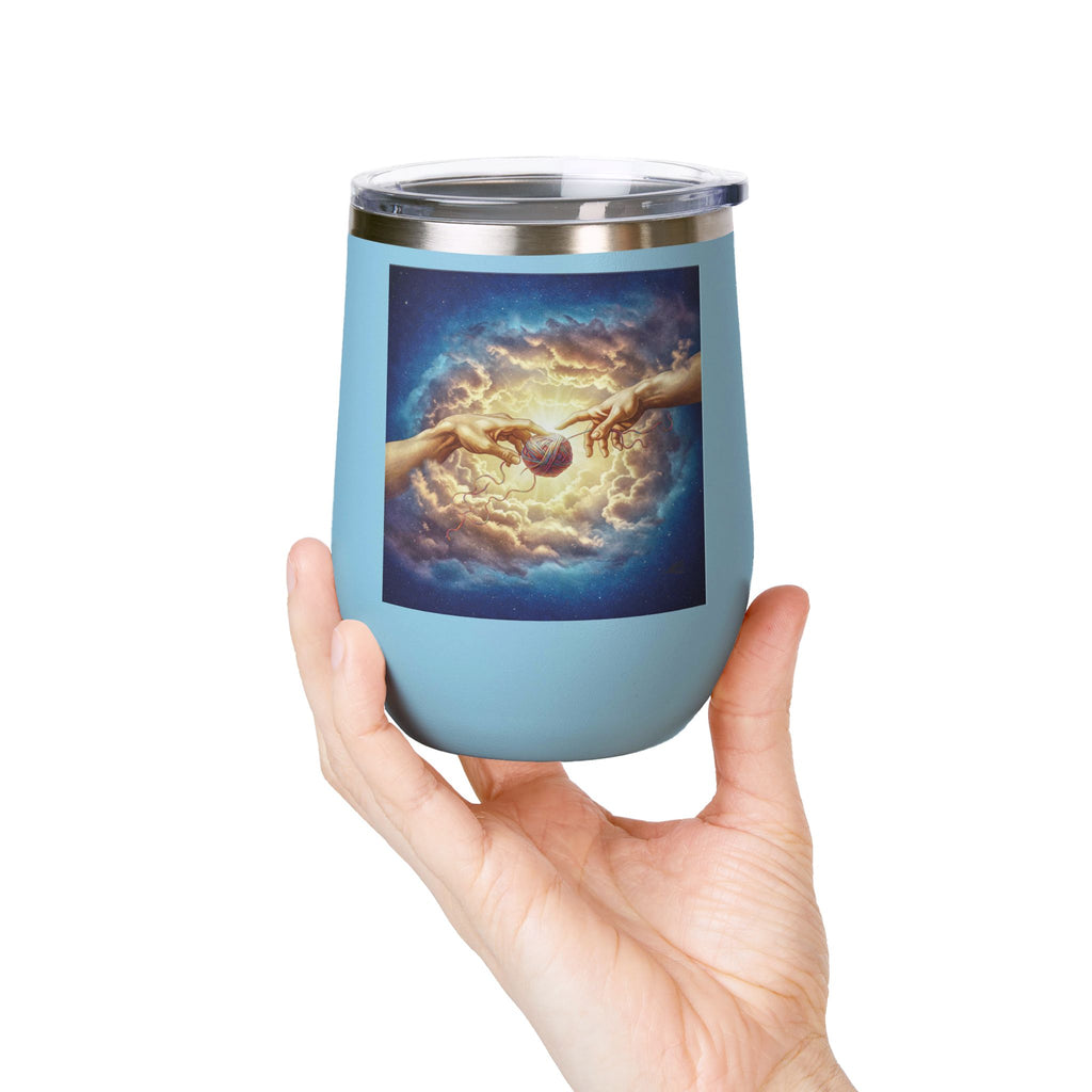 Wine Tumbler, 12oz - Divine Sips for Stitching Saints