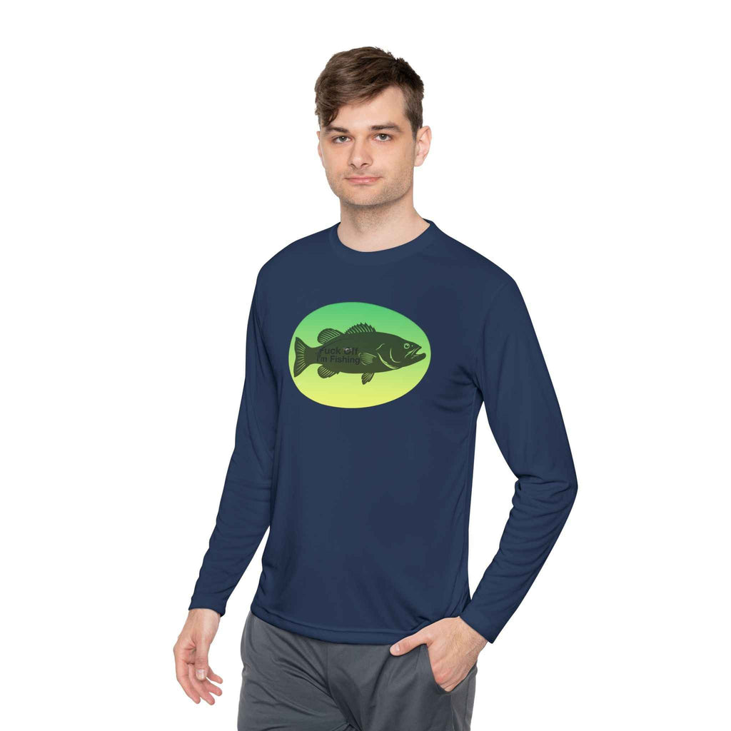 Funny Bass Fishing Shirt Long Sleeve – Fuck Off Unisex Lightweight Long Sleeve Tee