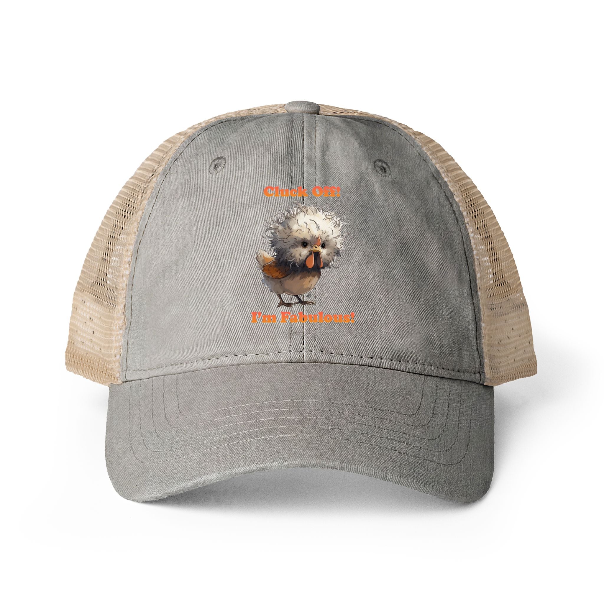 Cluck Off I'm Fabulous Washed Mesh Back Cap