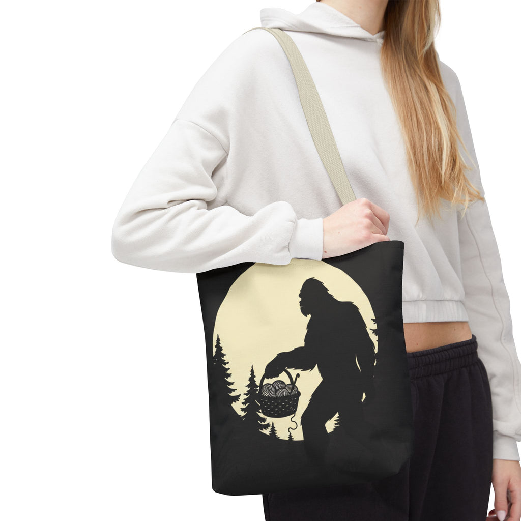 I Believe...in another skein of yarn. Bigfoot crochet Tote bag- Funny gift for friends, family, crocheters, knitters, fiber enthusiasts and anyone who Believes.