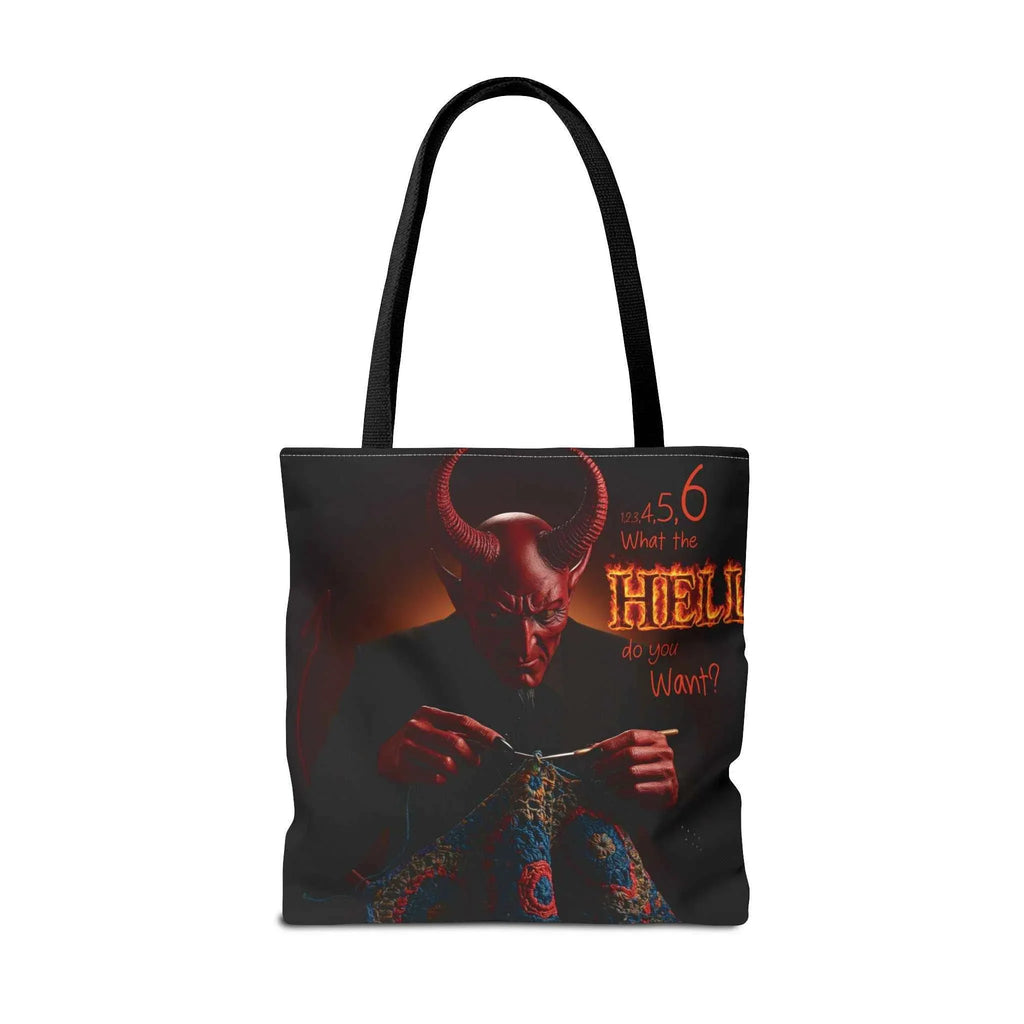 Satan's Infernal Tote Bag - Even Hell has count interruptions- Knitting, Crocheting, Crafting Gift, Funny Tote, Hellish Vibe, fiber enthusiasts - 2SB Snark Shop