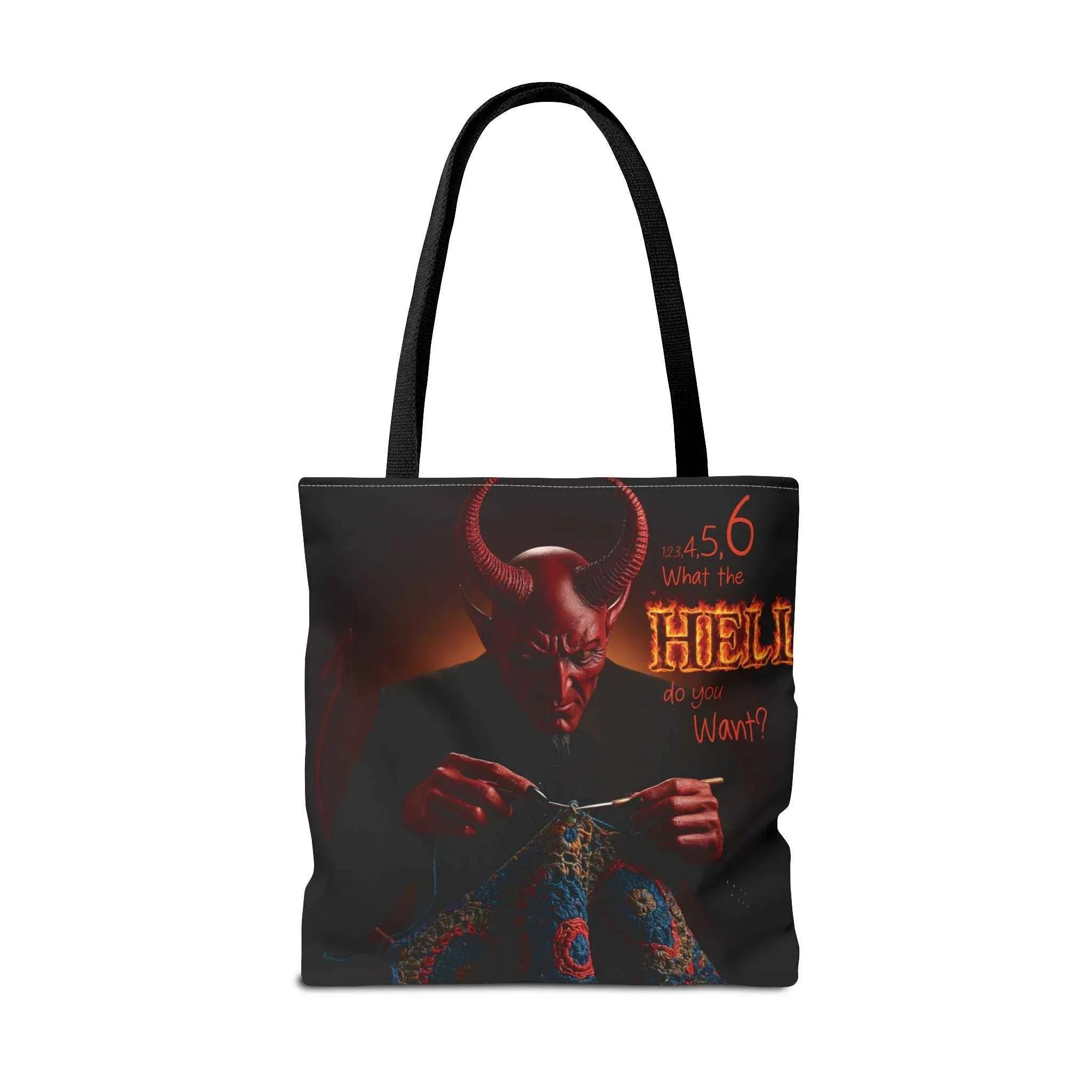 Satan's Infernal Tote Bag - Even Hell has count interruptions- Knitting, Crocheting, Crafting Gift, Funny Tote, Hellish Vibe, fiber enthusiasts - 2SB Snark Shop