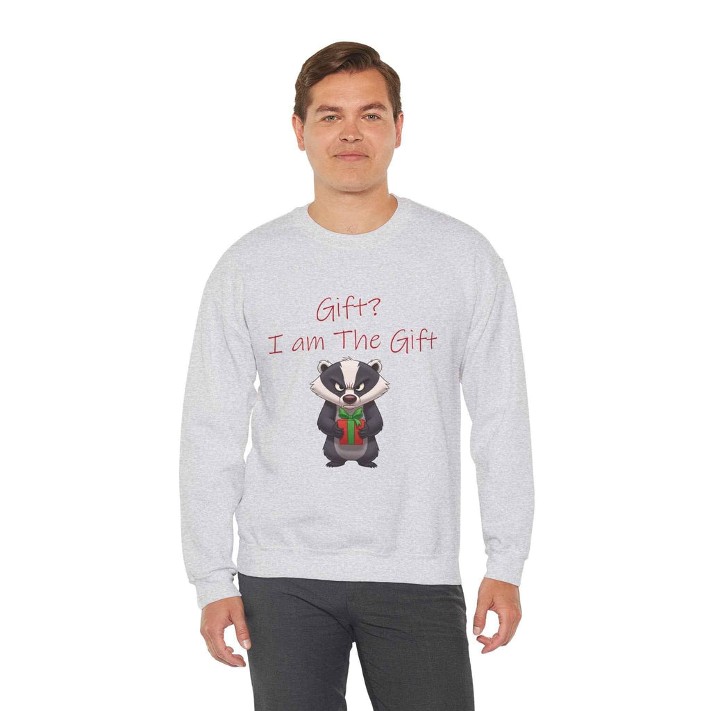 Gift? I Am The Gift - Angry Badger Christmas Sweatshirt for Unisex - 2SB Snark Shop